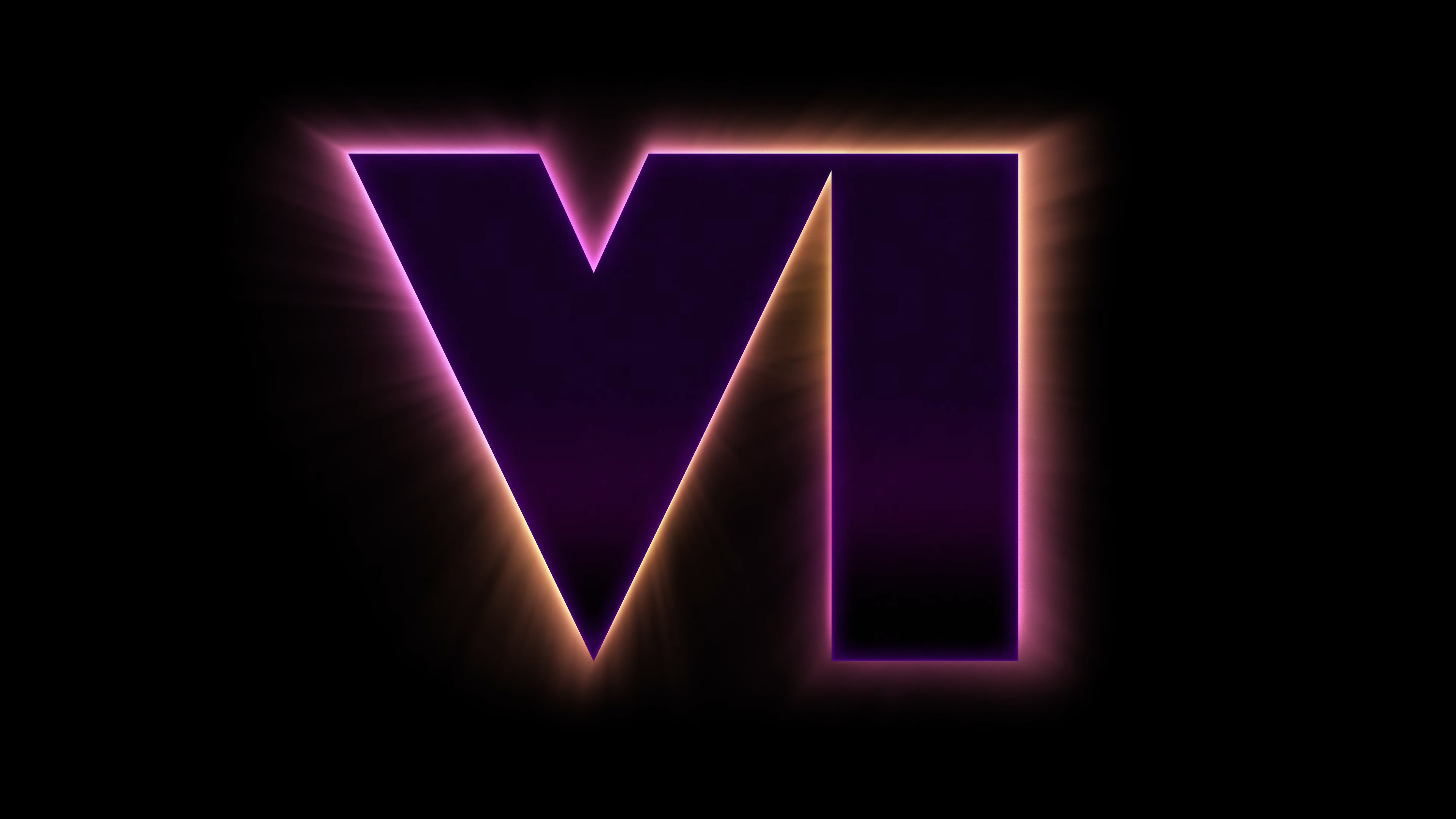 General 3840x2160 Grand Theft Auto VI logo screen shot minimalism simple background Roman numerals glowing Grand Theft Auto Rockstar Games black background