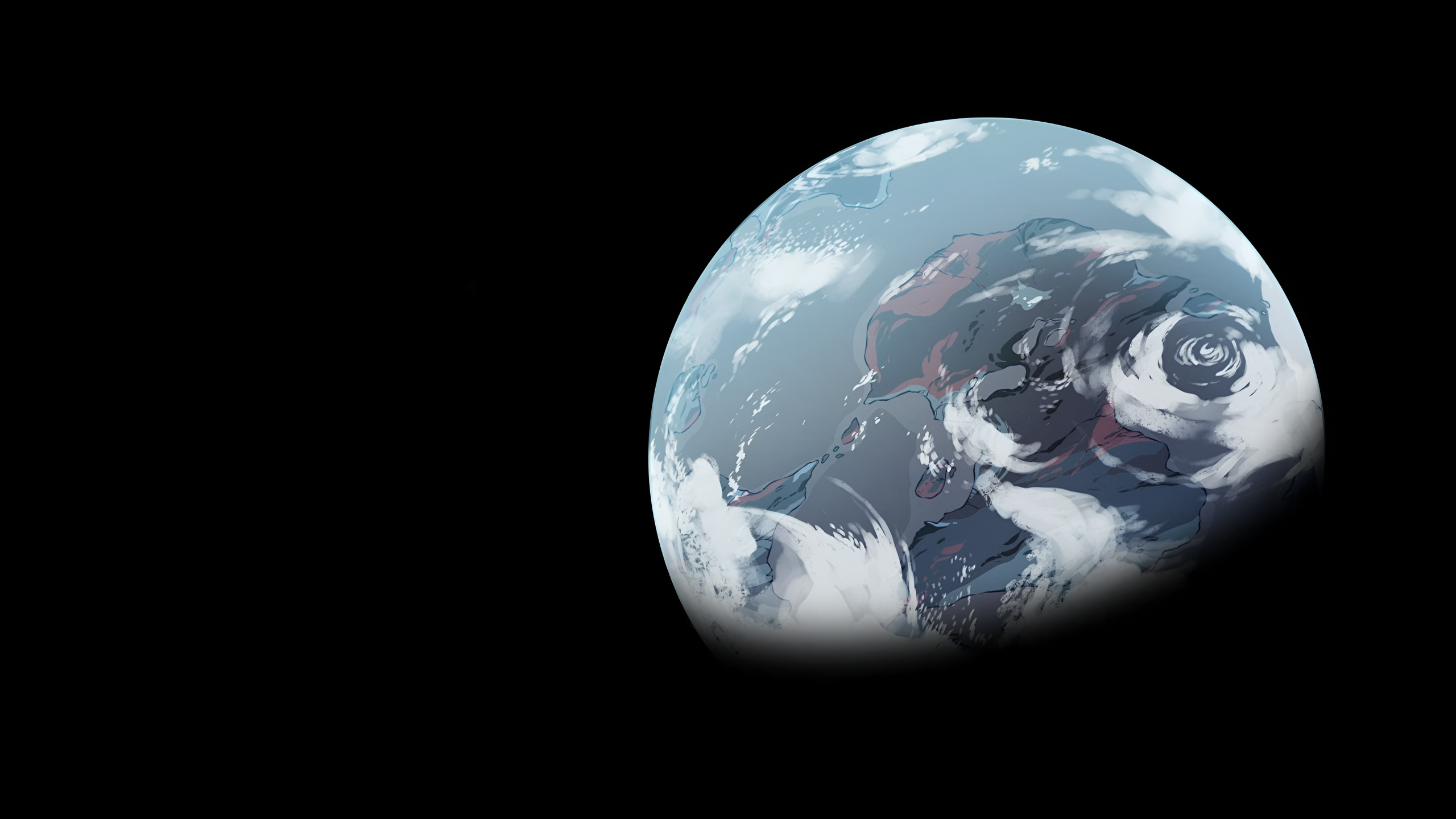 General 2560x1440 animation planet space Scavengers Reign simple background digital art