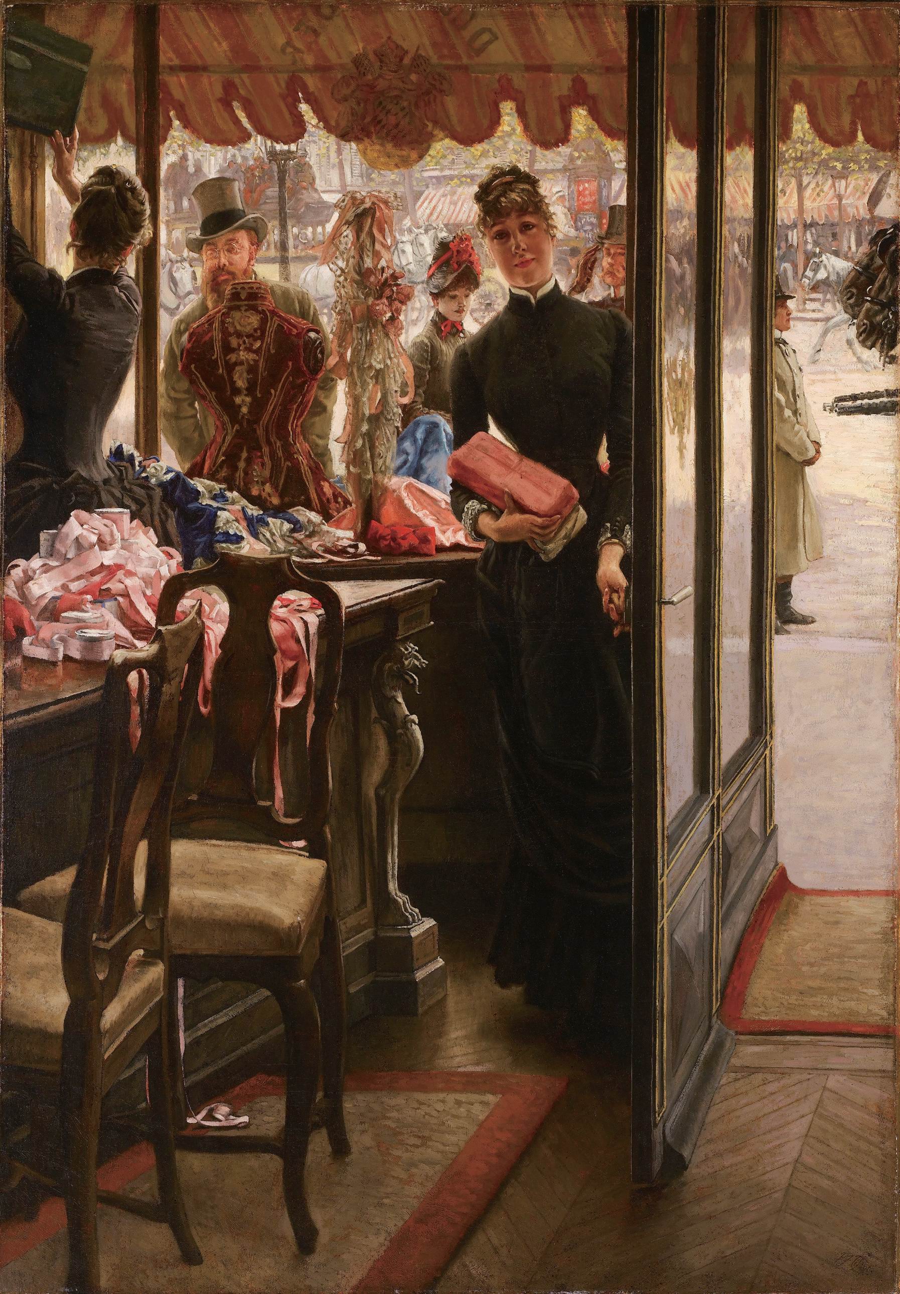General 1794x2581 Oil on canvas oil painting James Tissot women men looking at viewer hat clothes artwork classic art chair portrait display