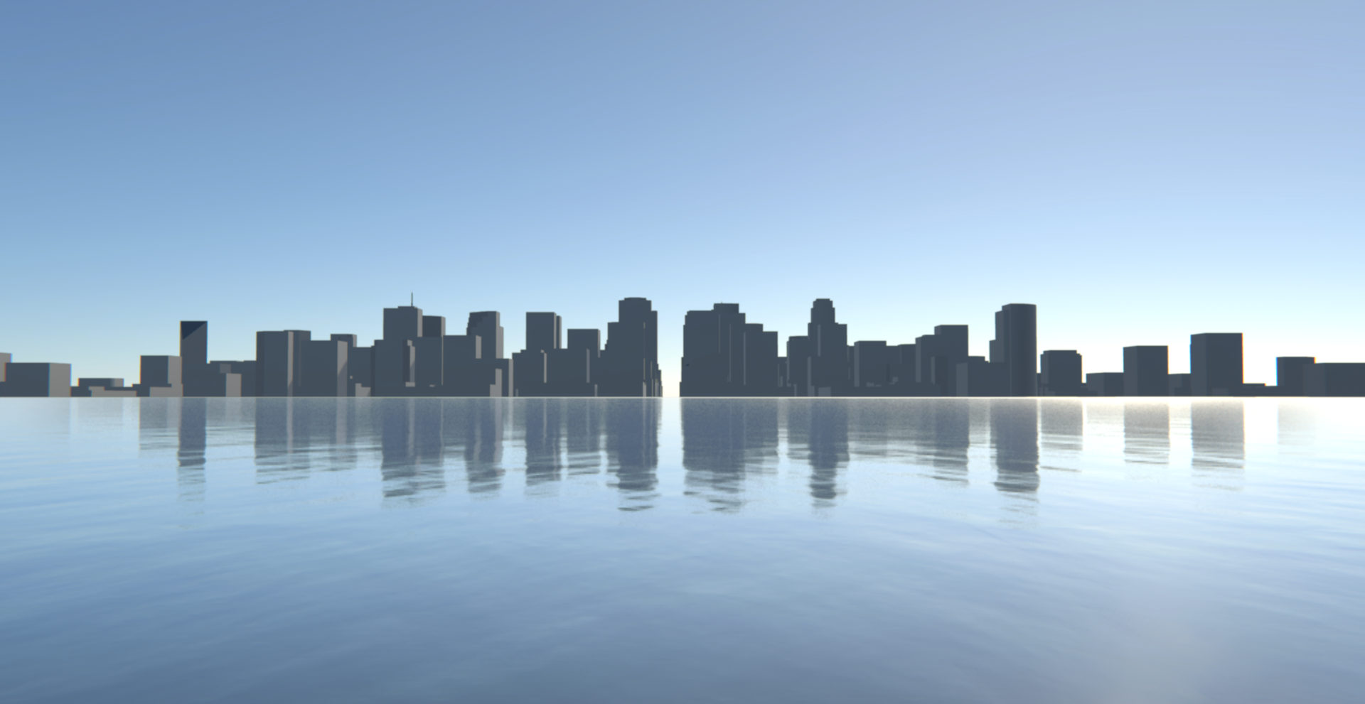 General 1920x991 city skyscraper sea building town architecture reflection water golden hour sketchup v-ray CGI sunlight digital art