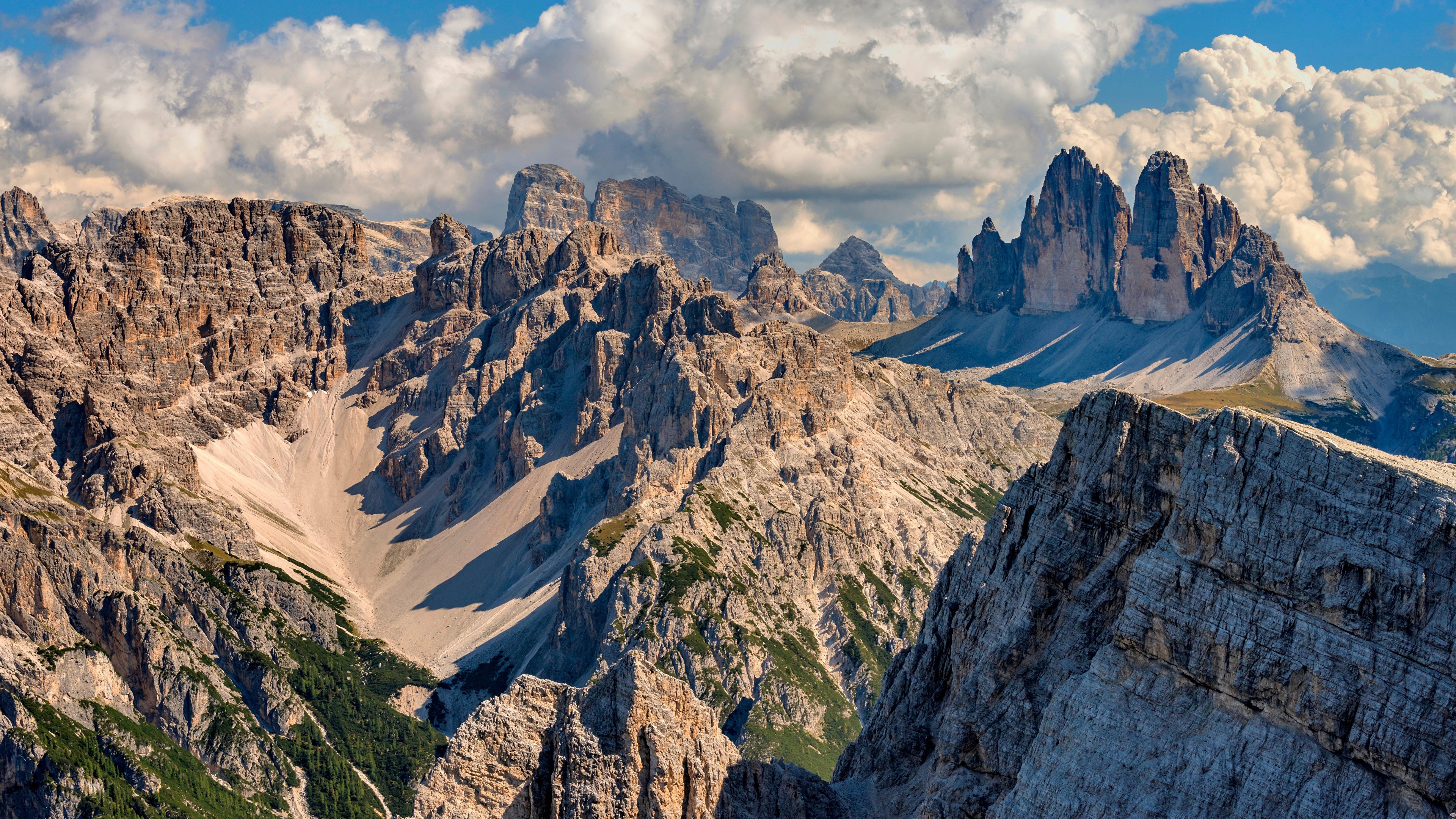General 3840x2160 Italy Dolomites Alps nature sky mountains clouds photography Three Peaks of Lavaredo