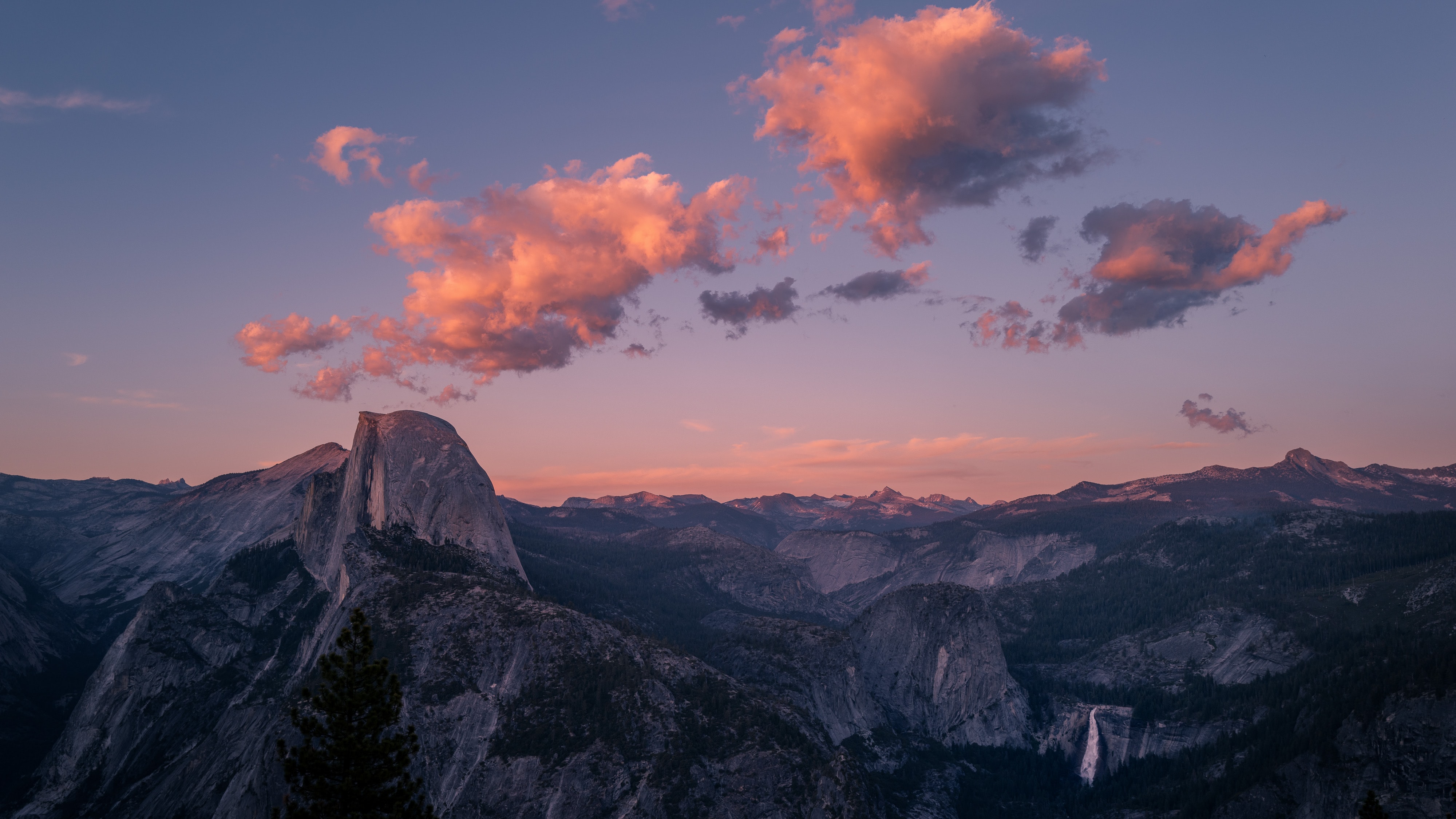 General 4000x2250 landscape clouds Yosemite National Park USA nature Bridalveil Fall Yosemite Valley California Half Dome