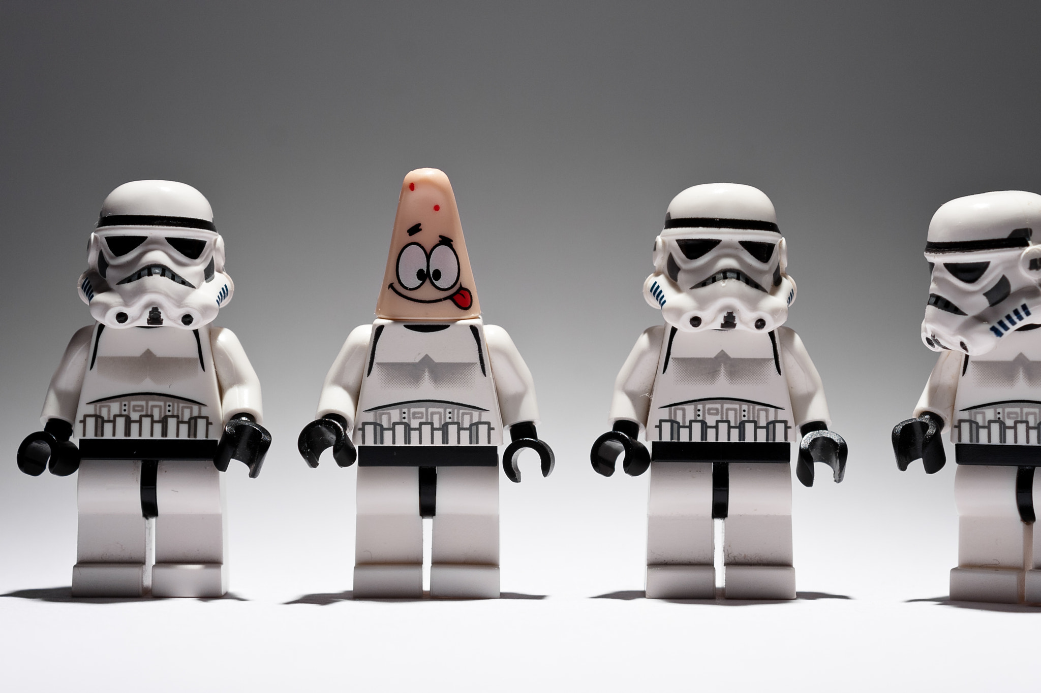 General 2048x1365 Star Wars LEGO toys humor gray background Imperial Stormtrooper Patrick (Spongebob Squarepants)