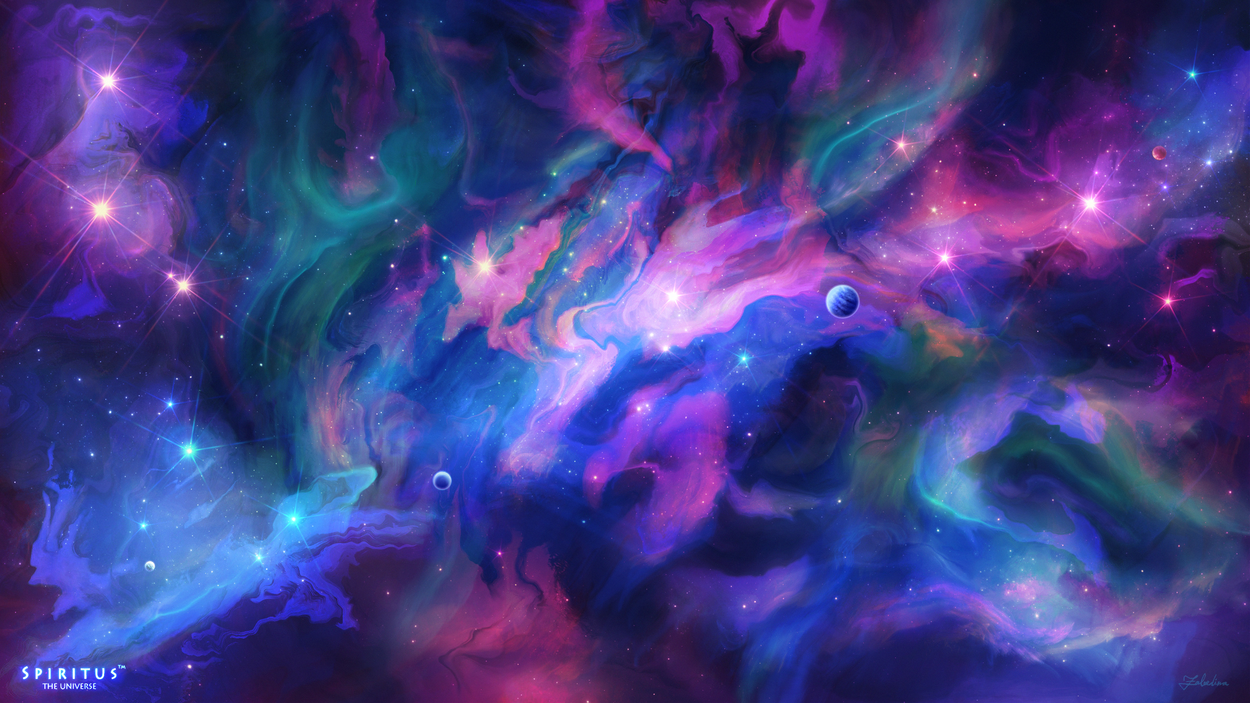 General 2560x1440 ERA-7 digital art artwork illustration space art space galaxy stars blue purple