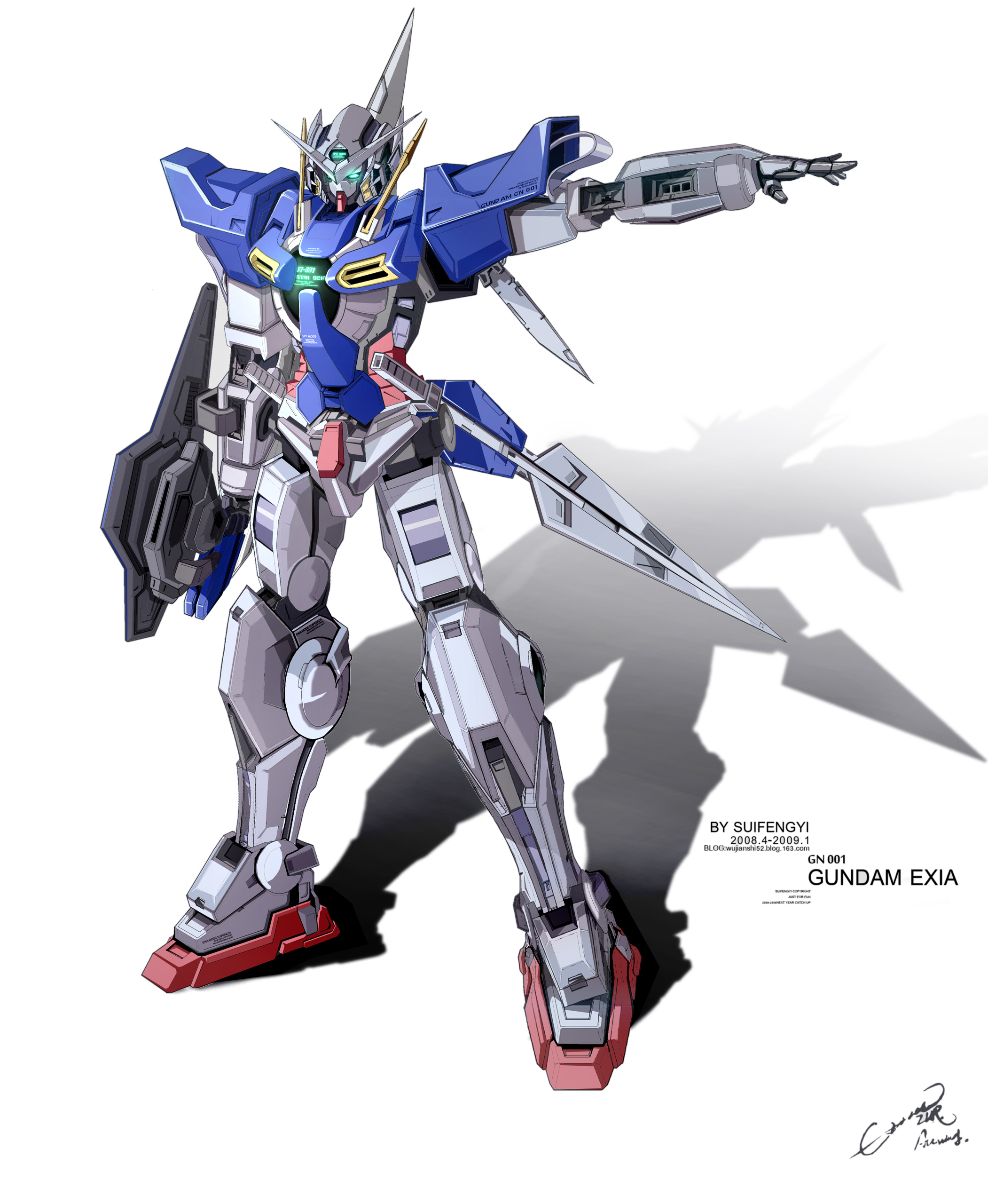 Anime 2102x2560 anime mechs Gundam Mobile Suit Gundam 00 Super Robot Taisen Gundam Exia artwork digital art fan art