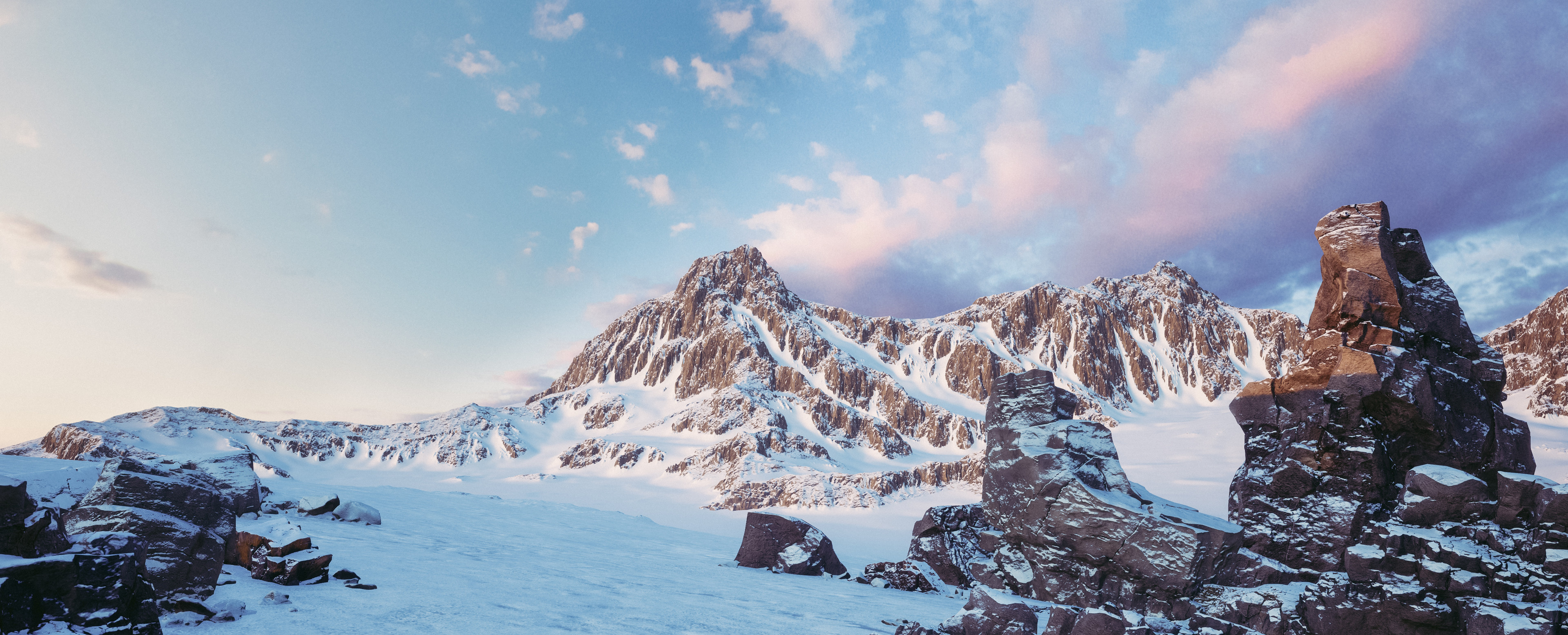 General 3840x1555 nature mountains snow ultrawide