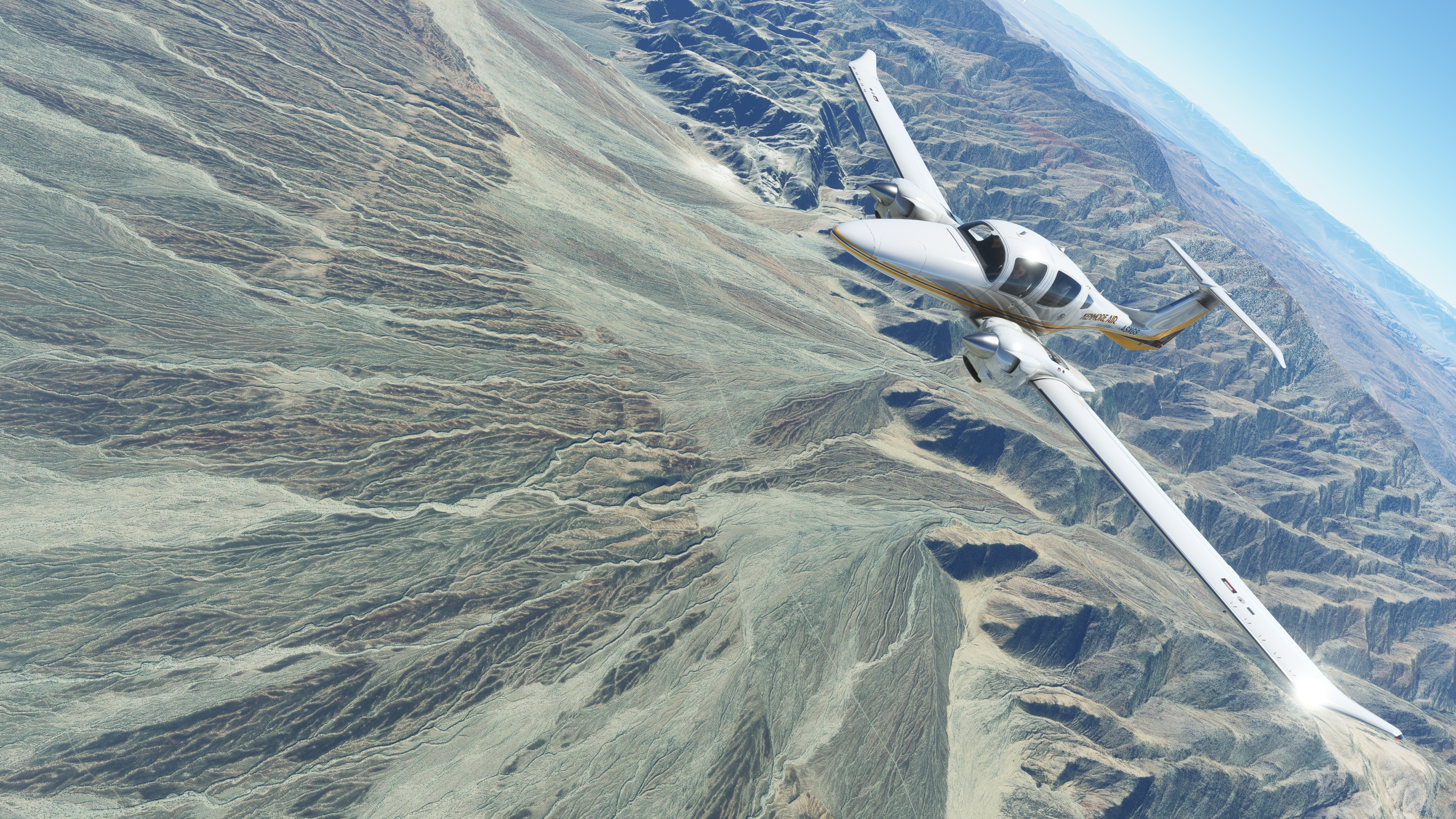 General 3840x2160 flight simulator Nevada clear sky desert airplane