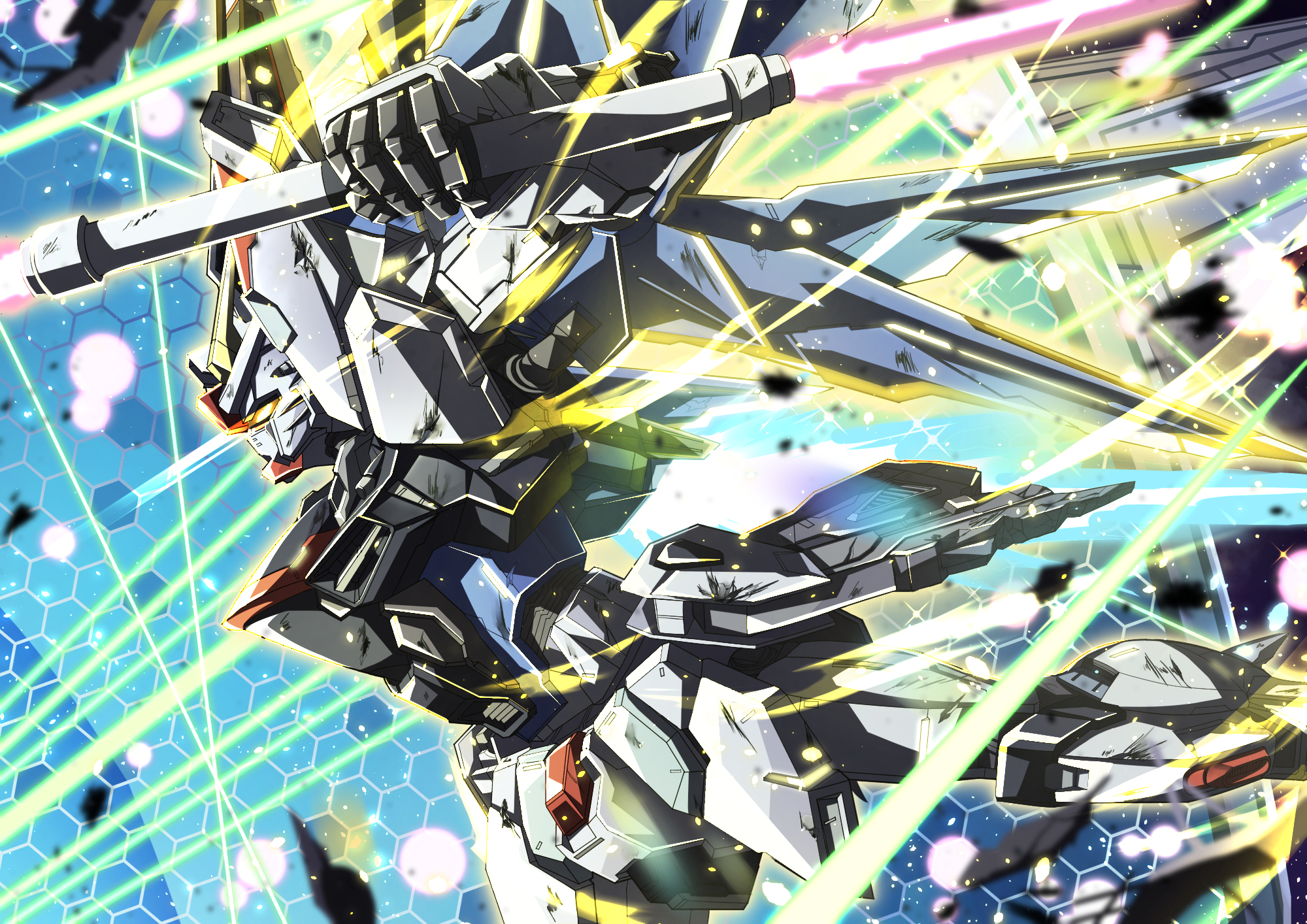 Anime 2000x1414 anime mechs Gundam Super Robot Taisen Mobile Suit Gundam SEED Freedom Gundam artwork digital art fan art