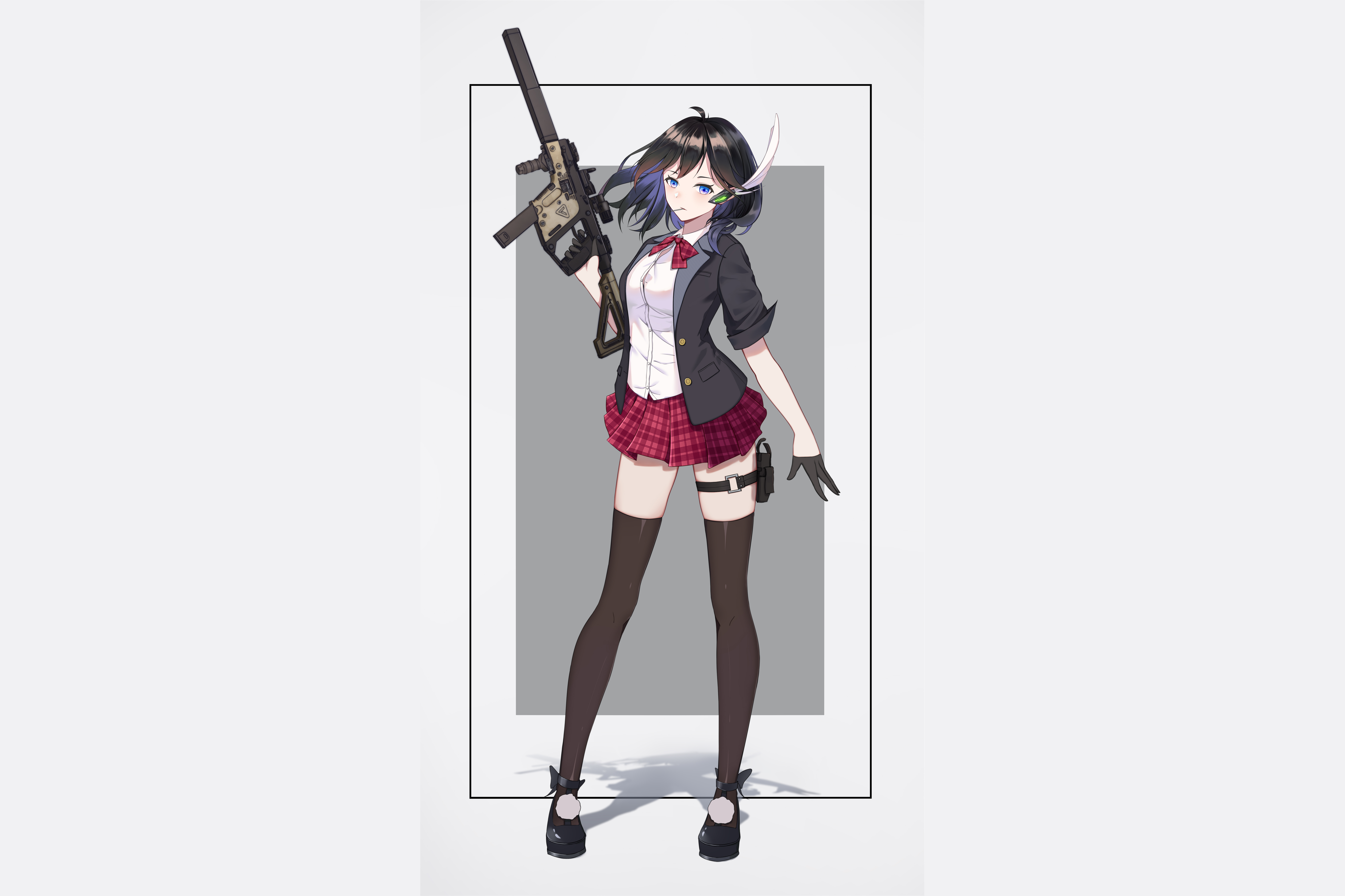 Anime 8001x5334 anime girls girls with guns gun school uniform schoolgirl anime girls with guns