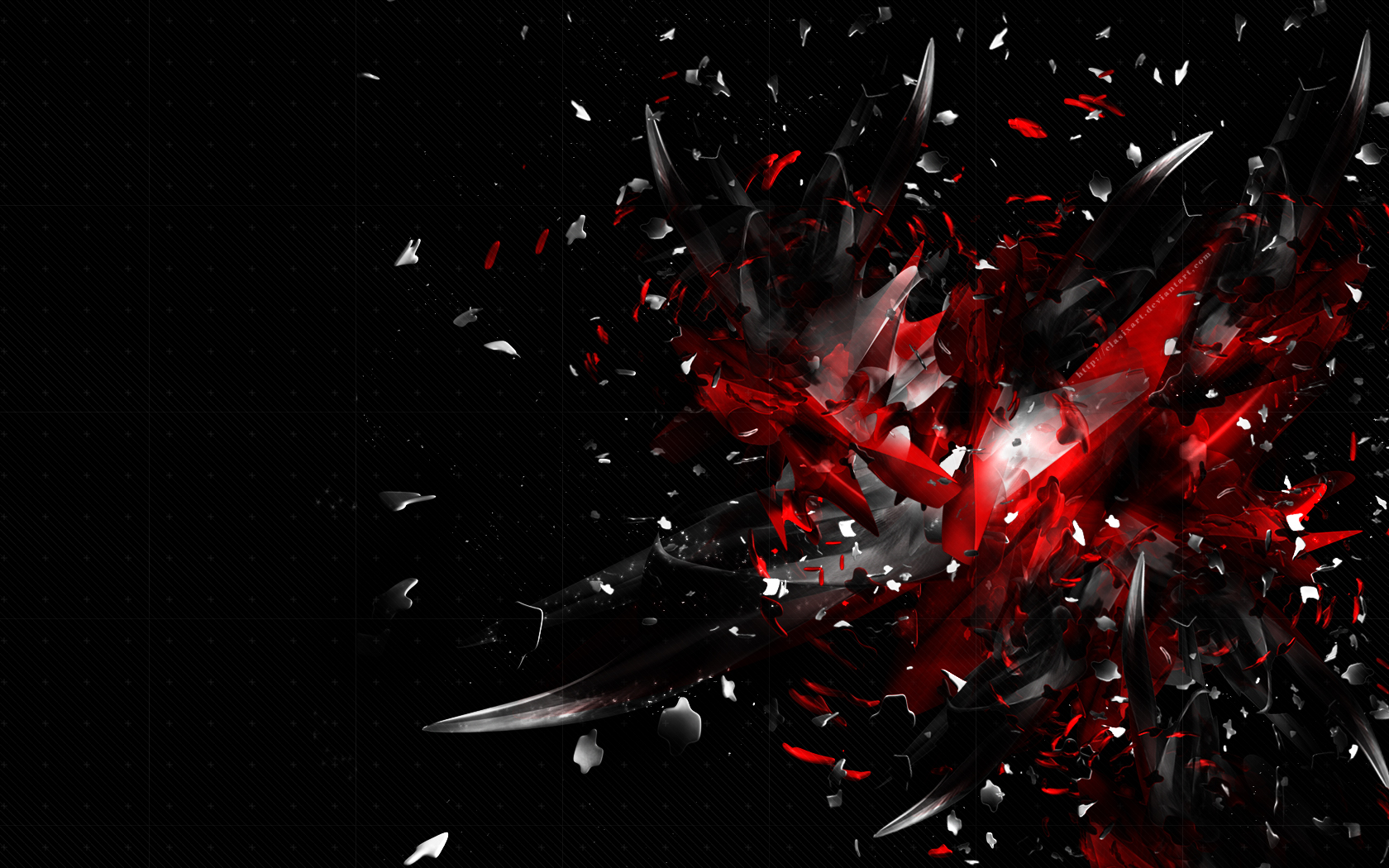 General 1680x1050 3D 3D Abstract shards black red