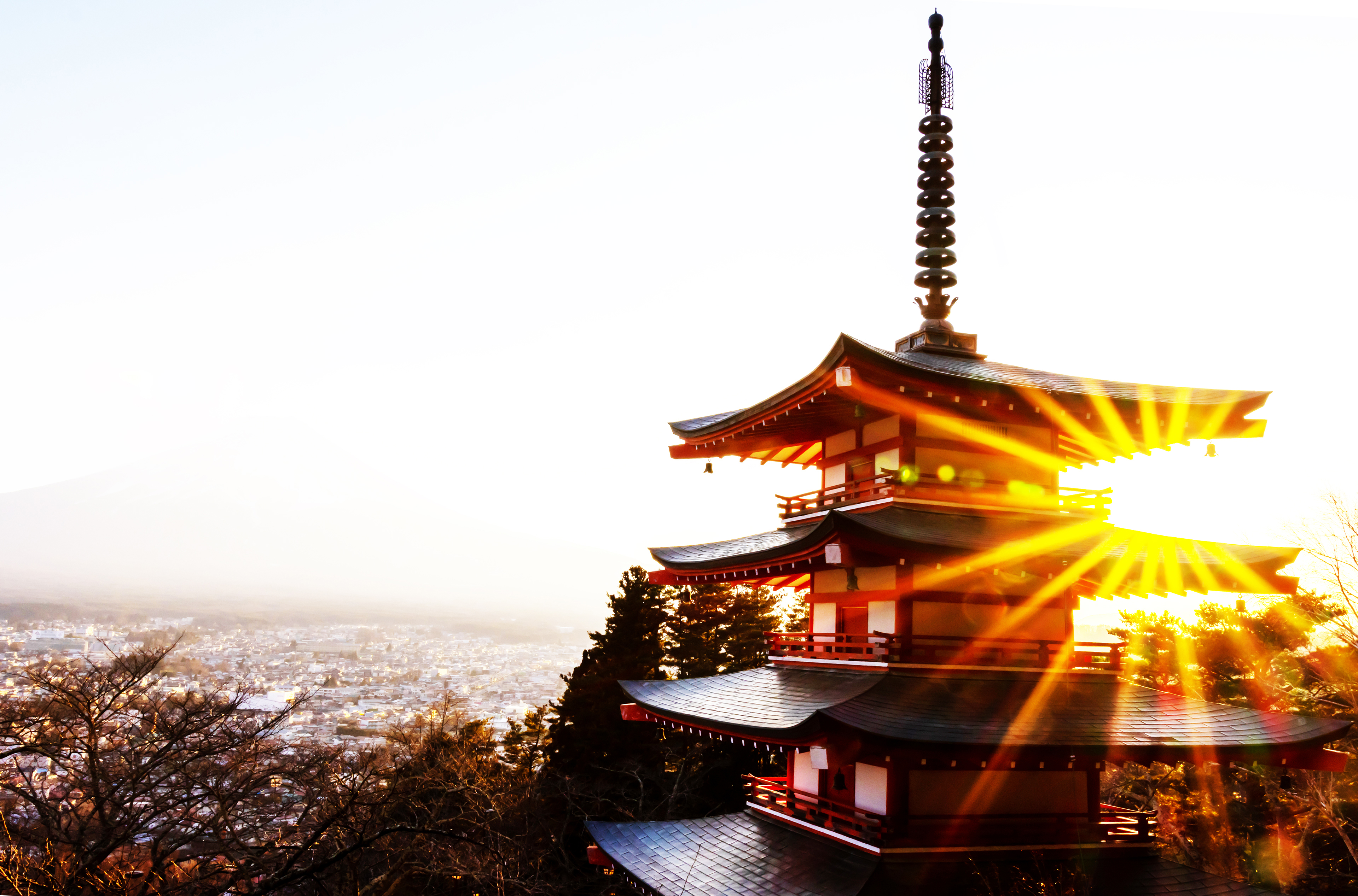 General 3840x2535 Japan pagoda tower sunlight temple