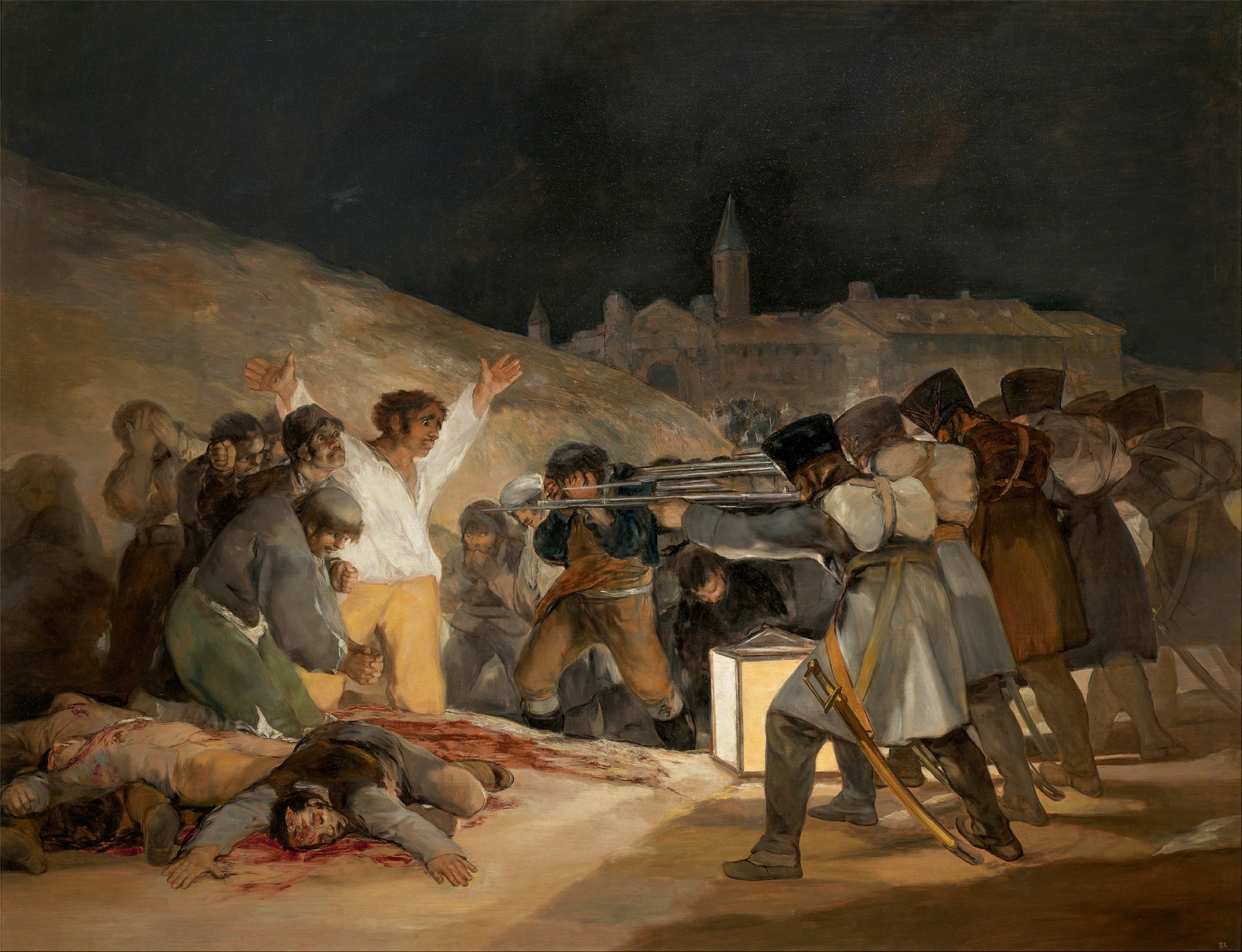 General 2893x2218 painting oil painting artwork gun blood death gore classic art Francisco Goya