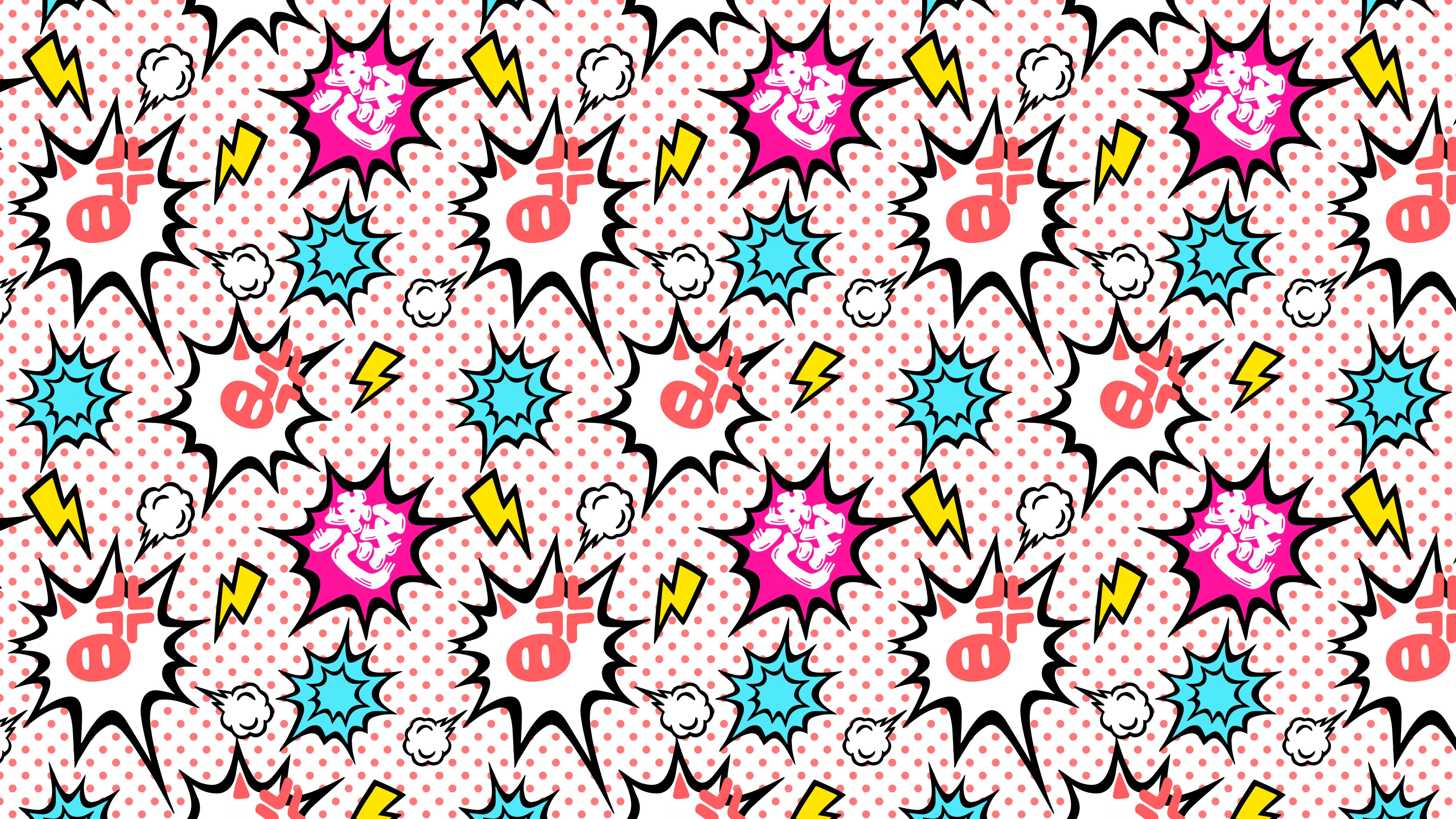 General 3840x2160 Pokémon pattern abstract polka dots simple background