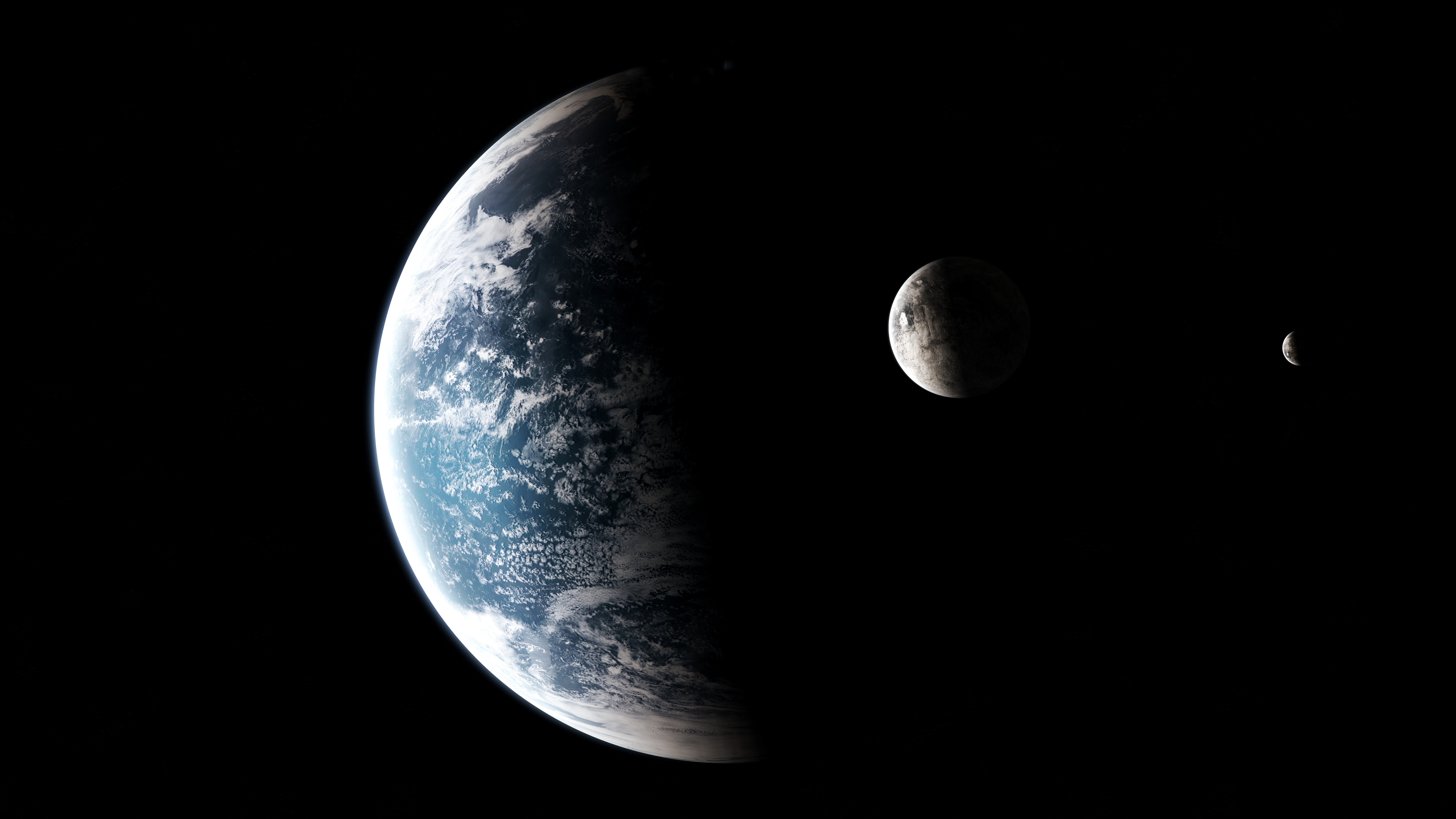 General 7680x4320 Earth space planet black Moon