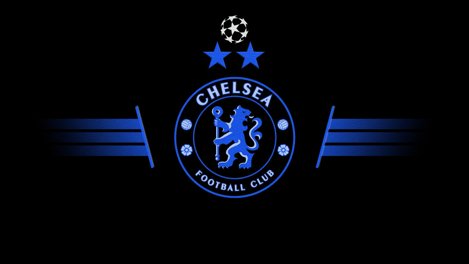 General 1920x1080 soccer Champions League soccer clubs Chelsea FC logo black background simple background digital art