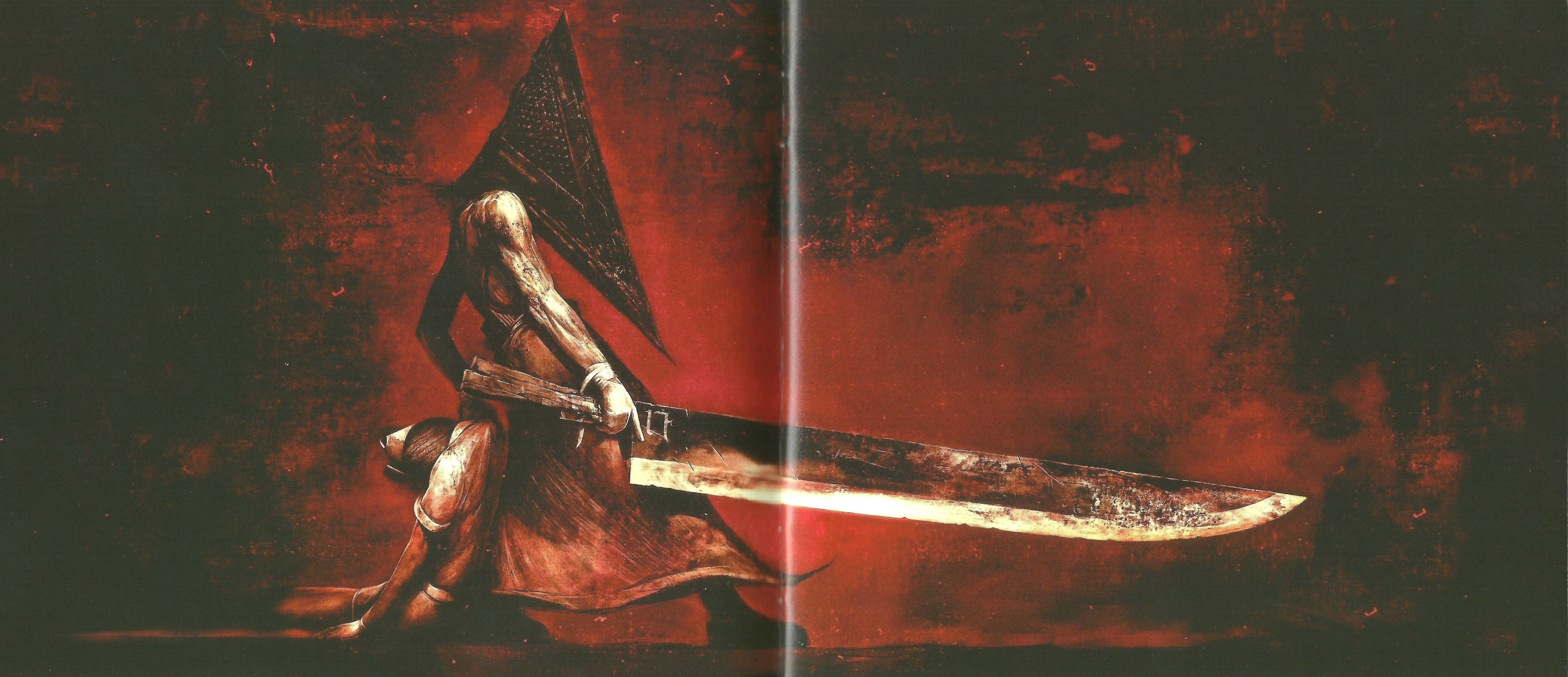 General 6598x2850 panic Silent Hill triangle knife red Pyramid Head video games video game characters Video Game Horror creature video game art