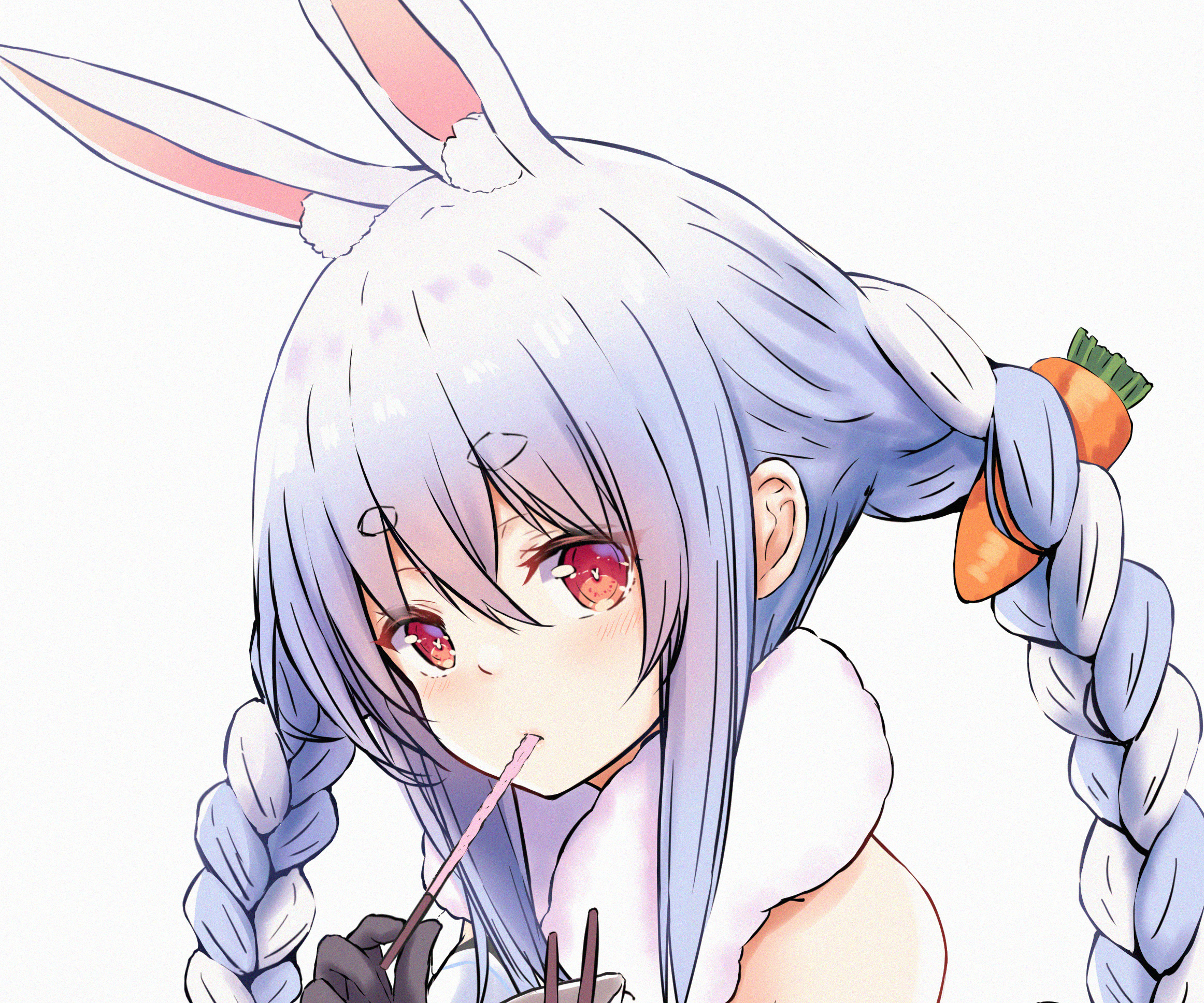 Anime 2324x1937 Hololive Usada Pekora anime girls bunny girl bunny ears blue hair