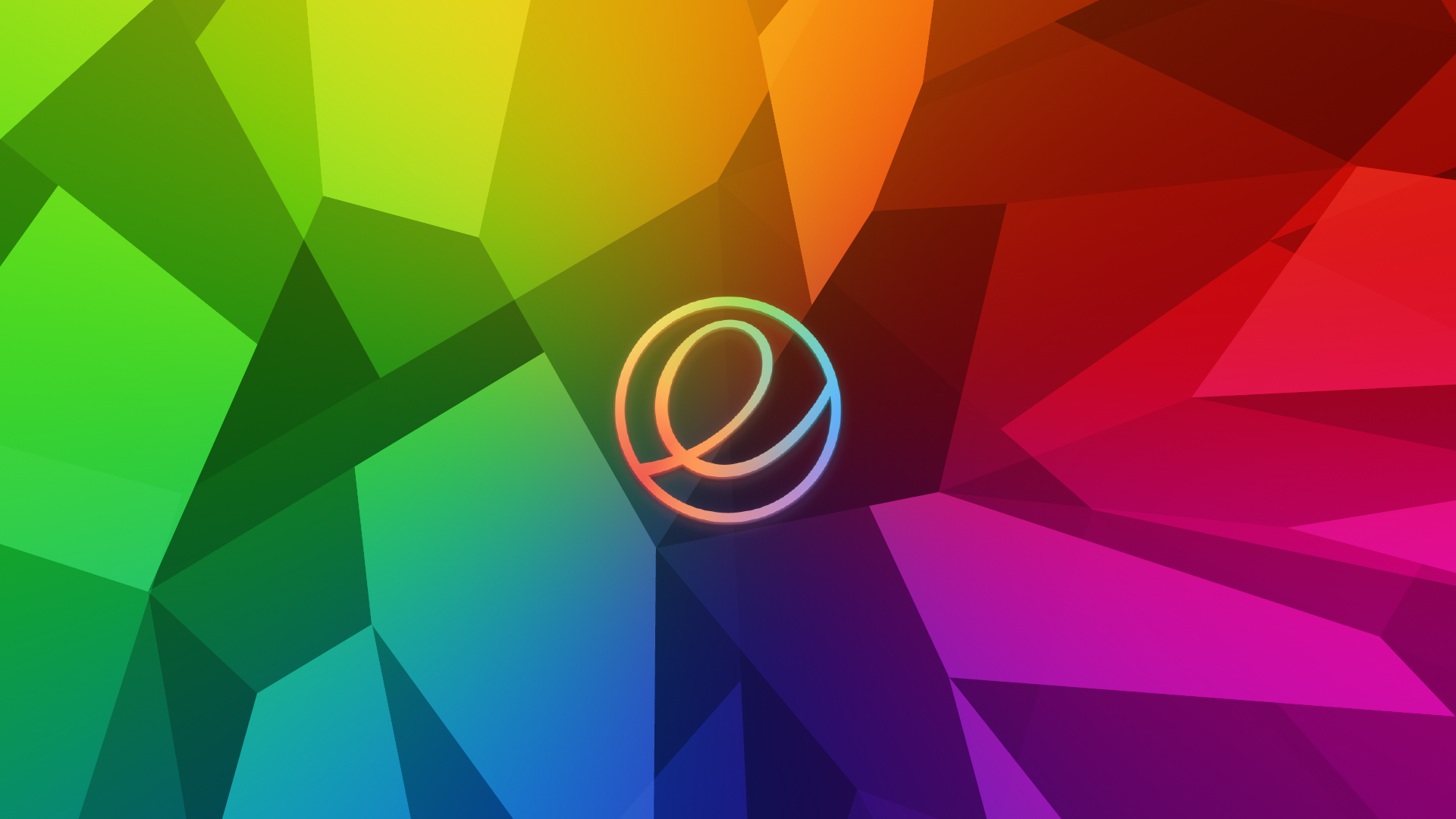 General 1920x1080 digital art geometry abstract colorful elementary OS Linux operating system logo RGB
