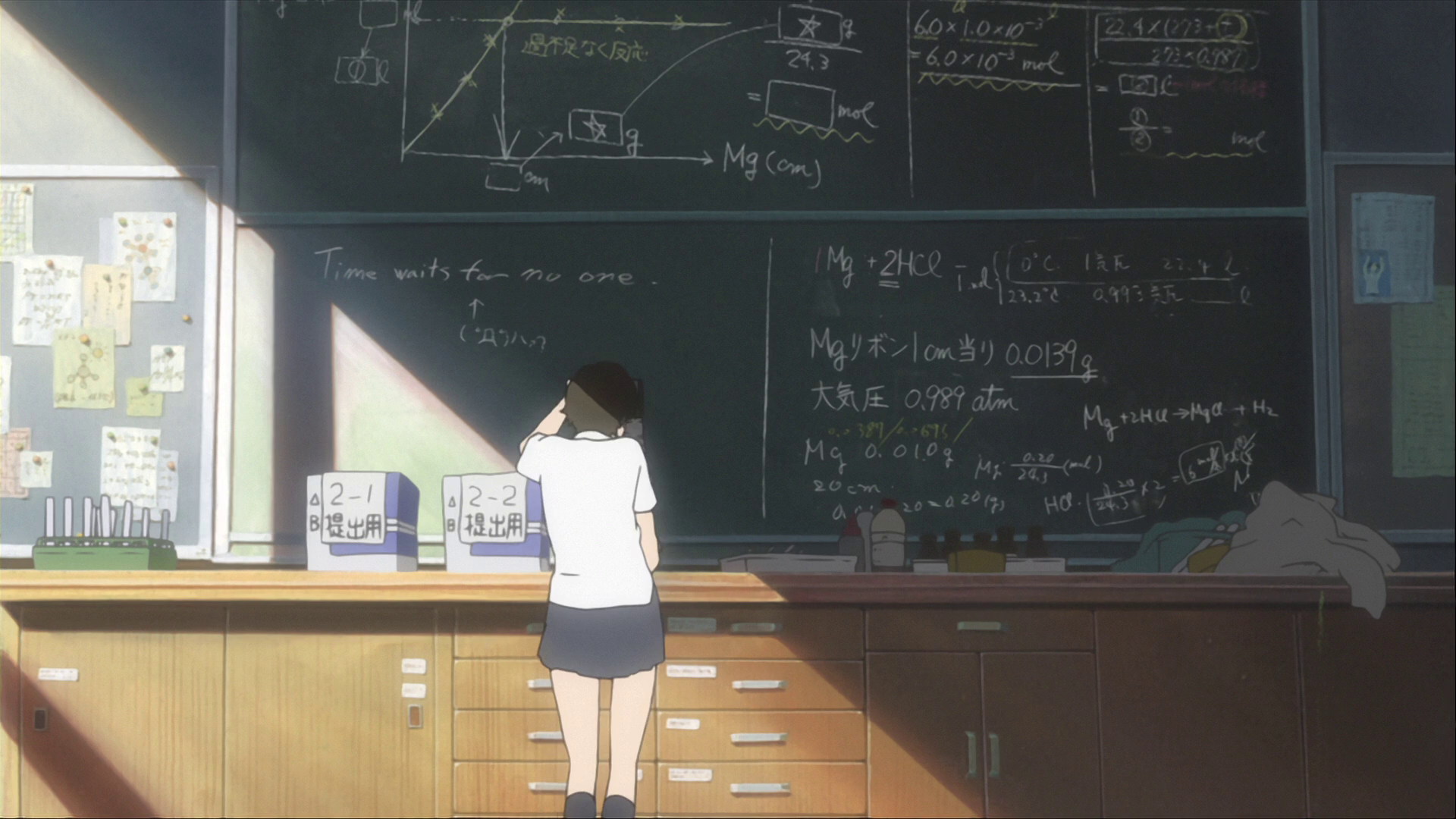 Anime 1920x1080 Mamoru Hosoda Toki wo Kakeru Shoujo anime chalkboard