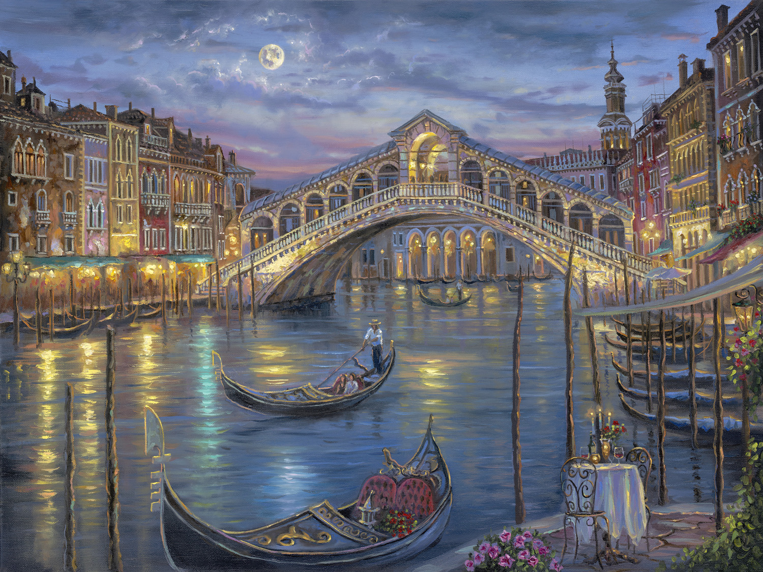 General 1500x1125 illustration Venice artwork gondolas bridge