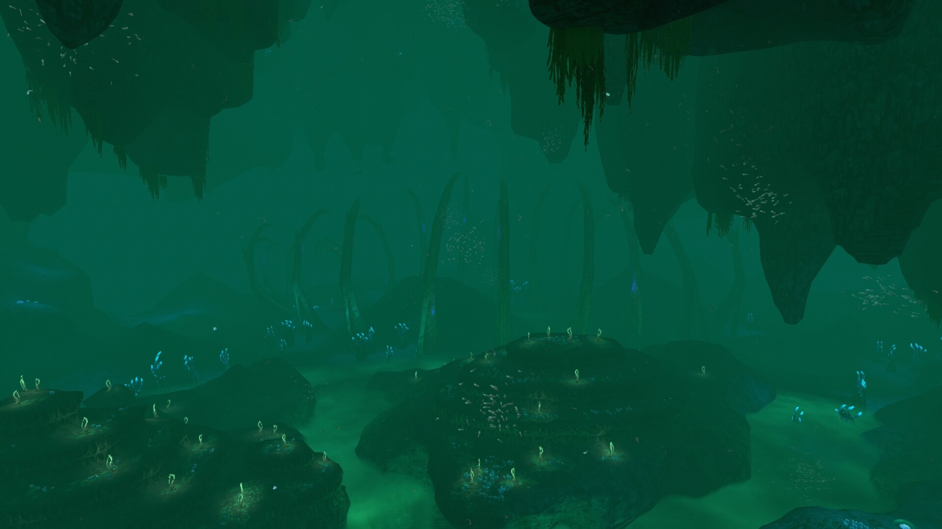 General 1920x1080 video games screen shot bones subnautica underwater cave plants