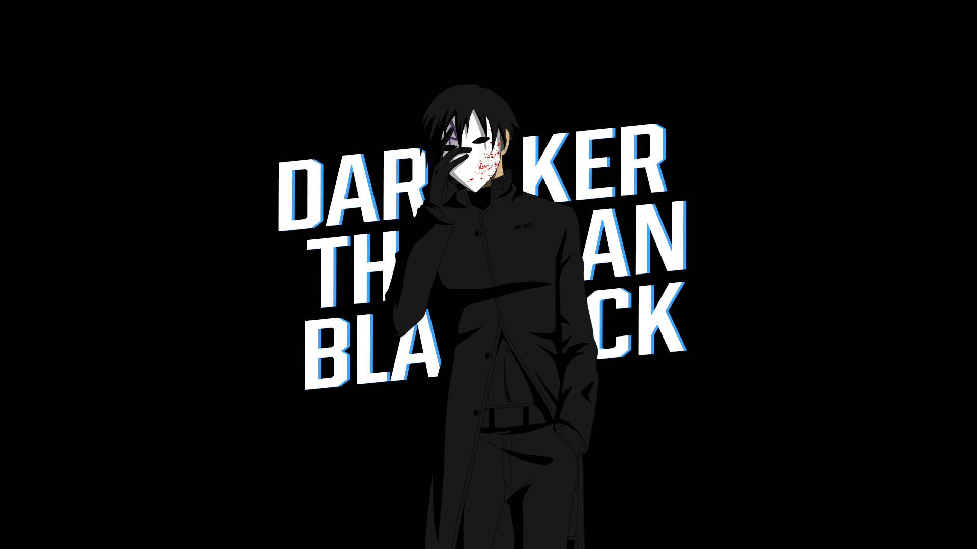 Anime 1920x1080 Darker than Black Hei anime anime boys typography mask selective coloring standing simple background
