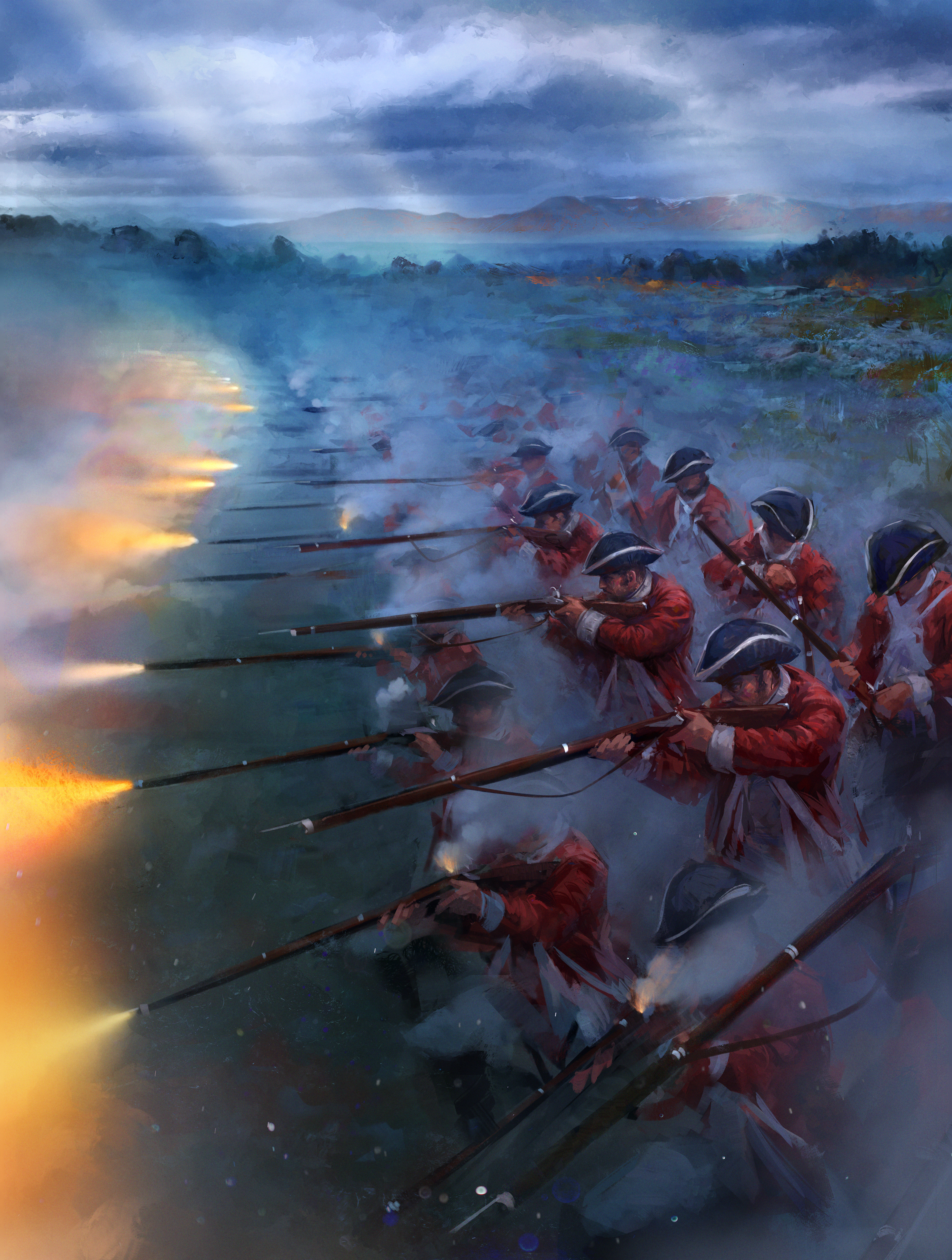 General 3401x4500 artwork war rifles musket red coat England