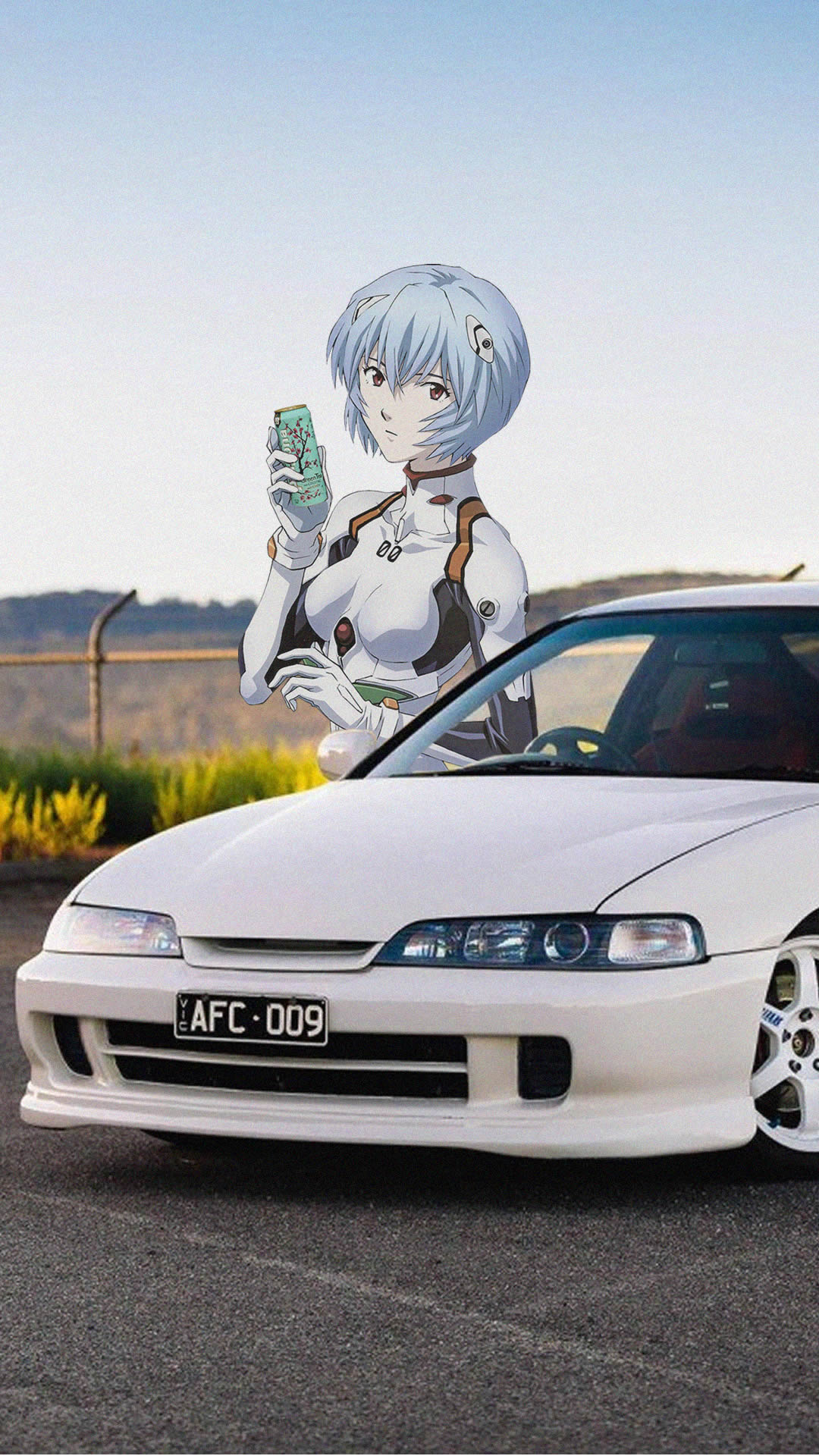 Anime 1080x1920 Ayanami Rei Honda Integra anime girls jdmxanime Japanese cars car
