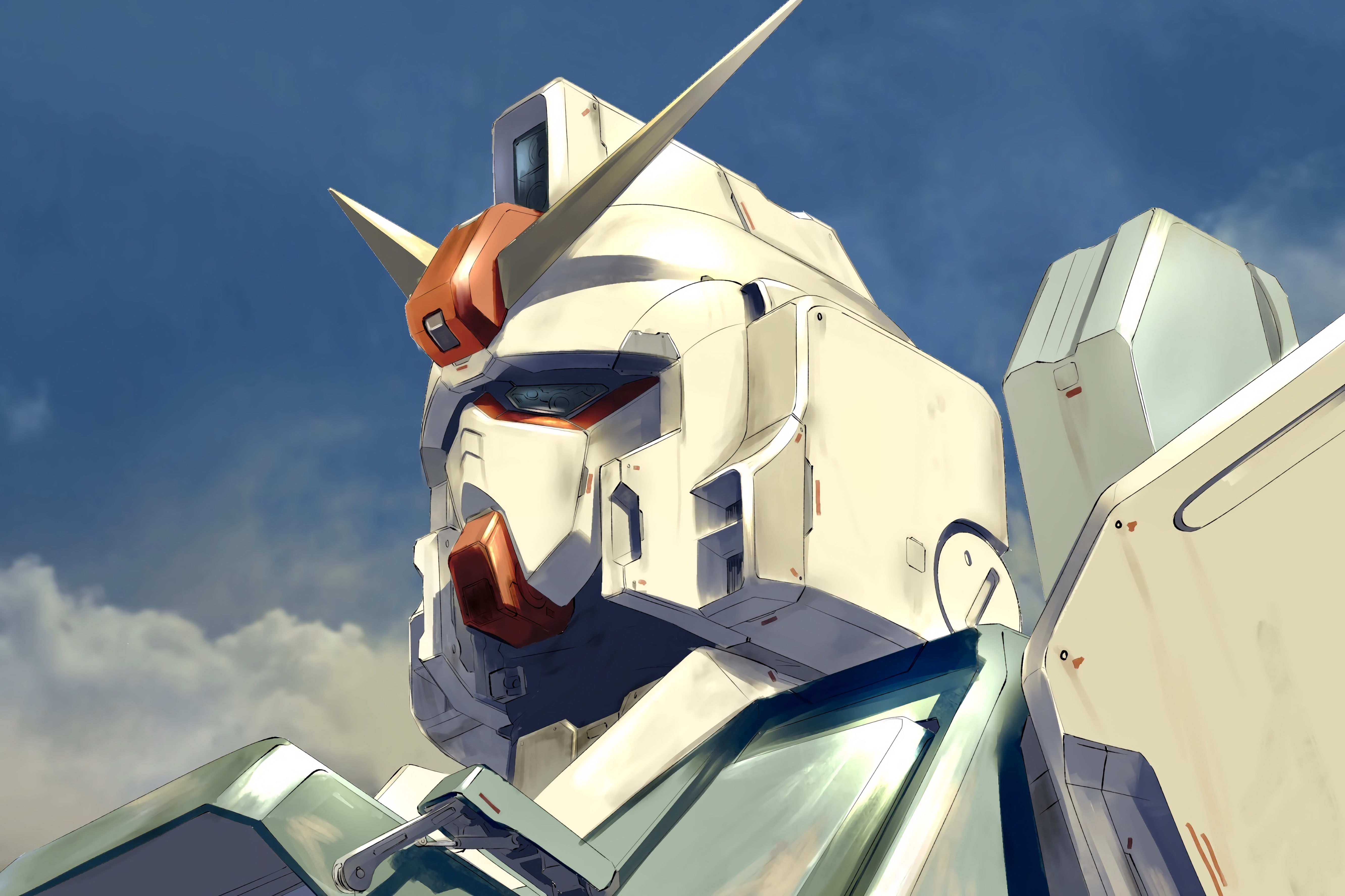 Anime 5326x3550 digital art Gundam robot futurism mechs anime