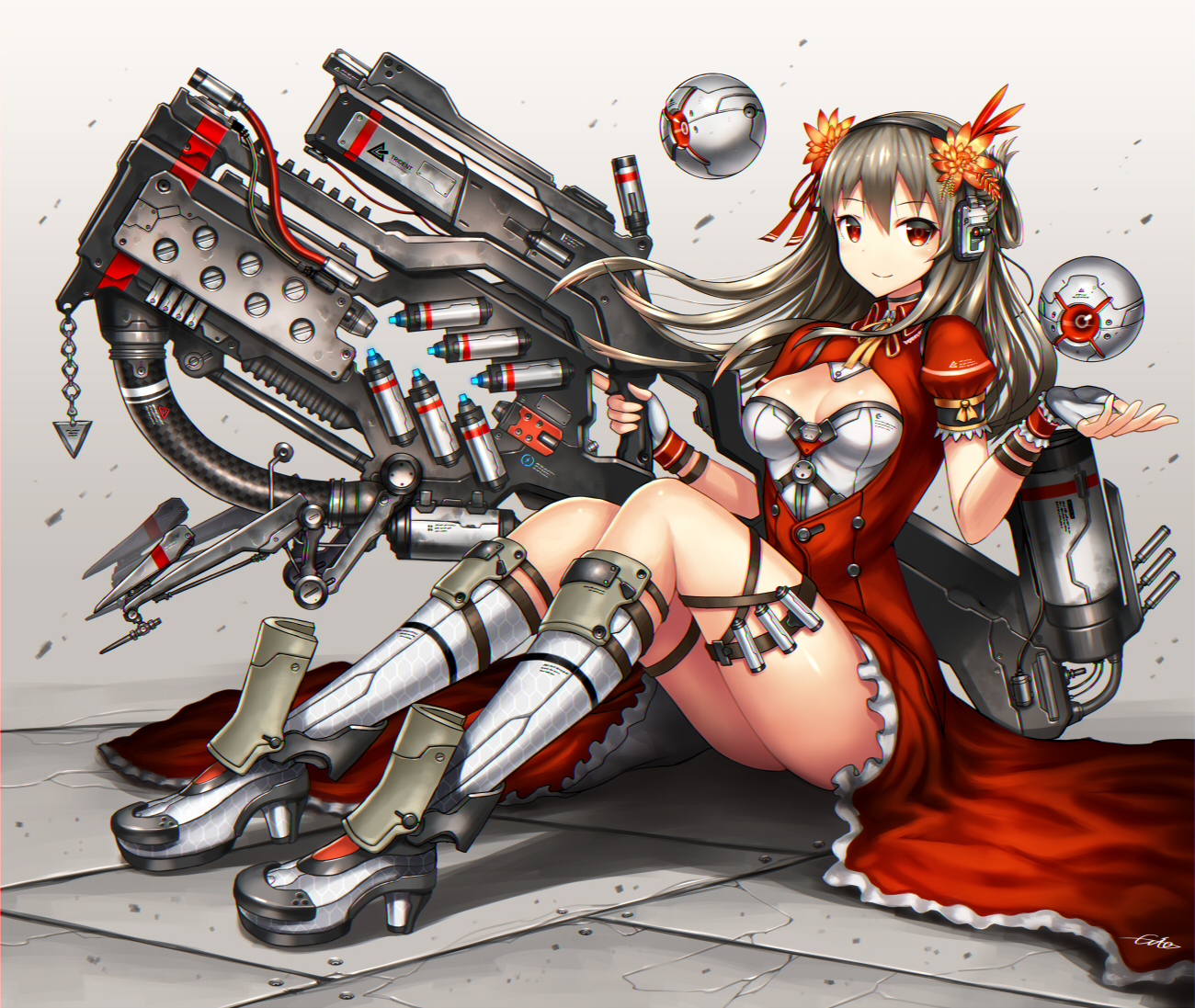 Anime 1300x1097 GiA anime science fiction girls with guns