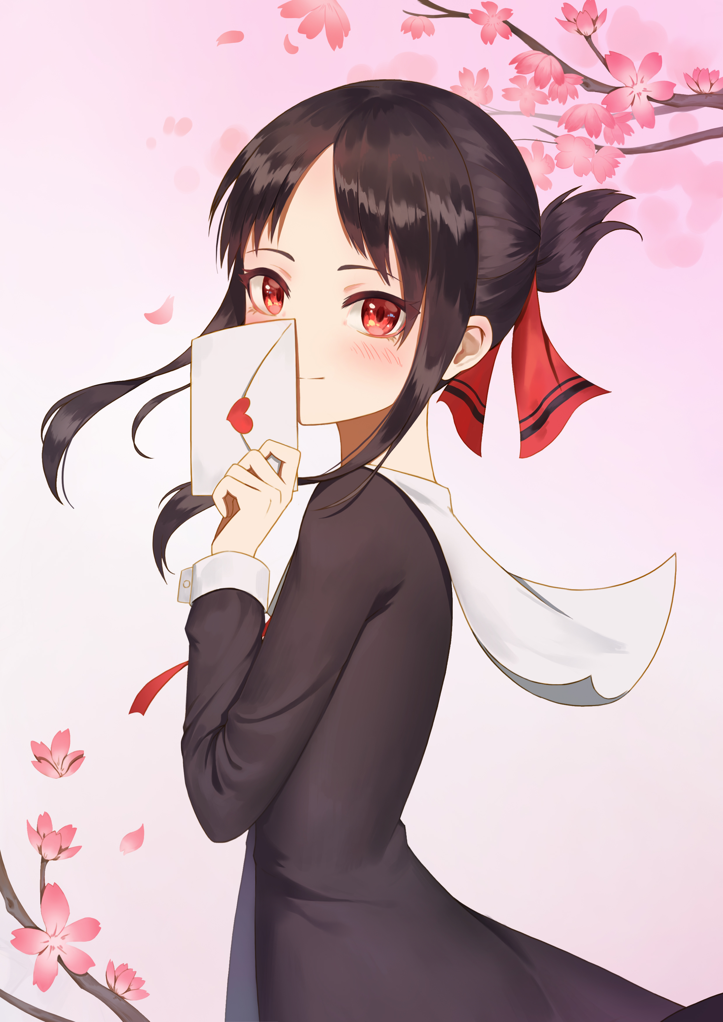 Anime 2480x3508 anime girls anime Kaguya-Sama: Love is War Kaguya Shinomiya letter cherry blossom Moonofmonster