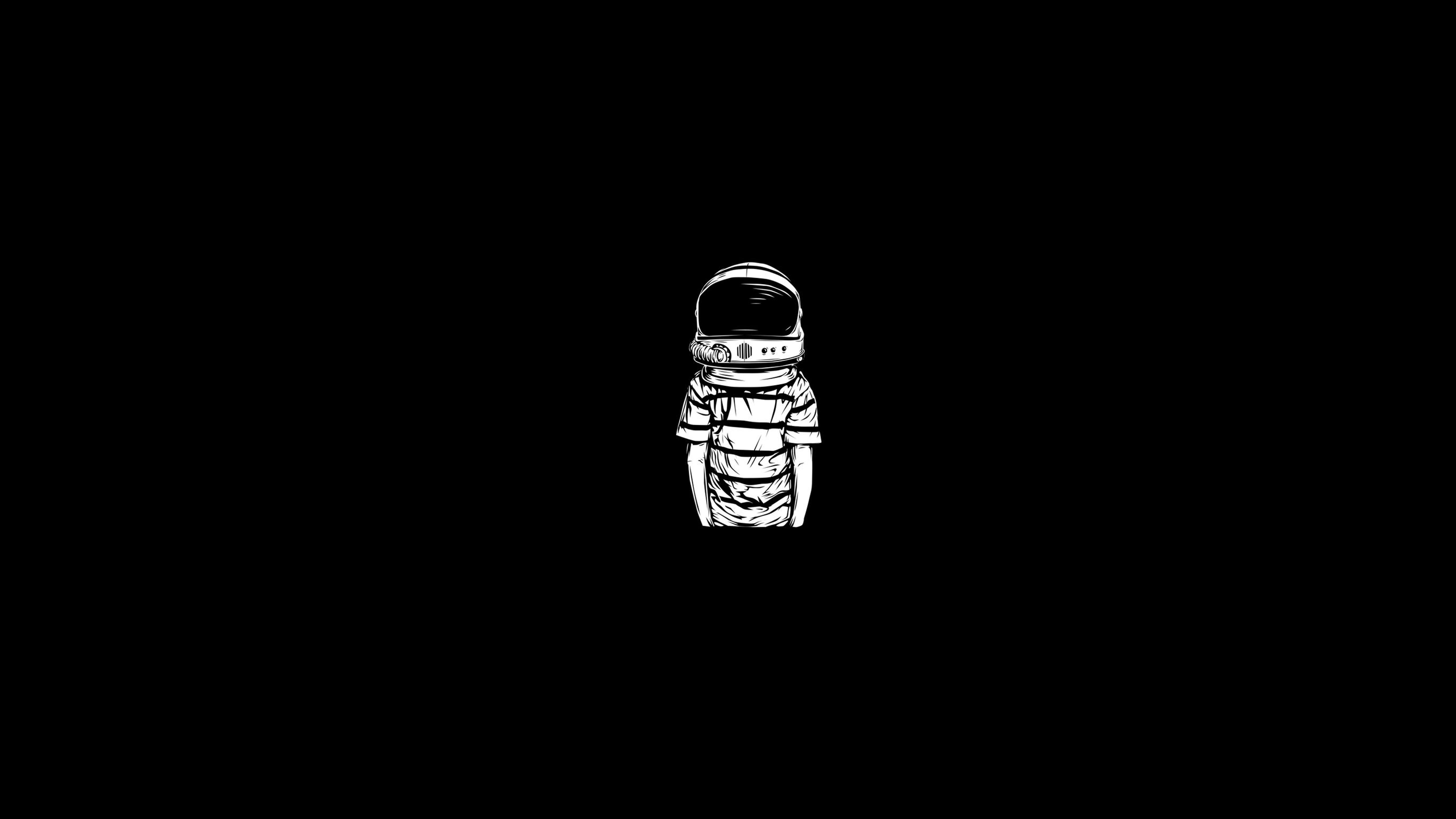 General 5120x2880 astronaut monochrome minimalism