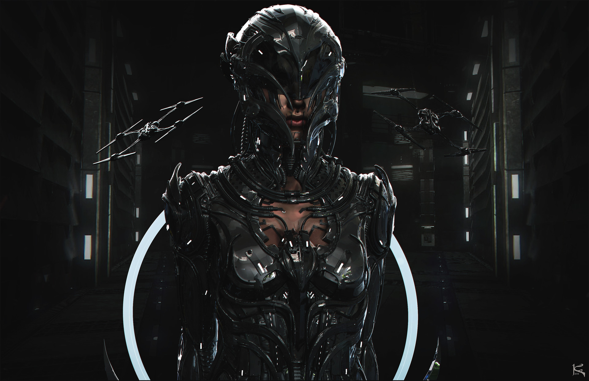 General 1920x1243 dark science fiction cyborg digital art