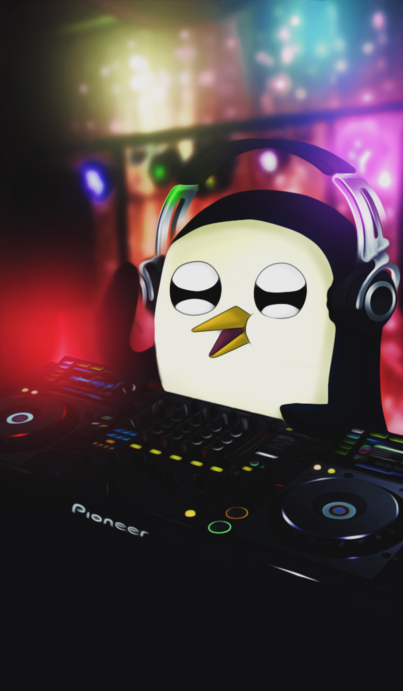 Anime 800x1371 Gunter DJ headphones Adventure Time portrait display digital art penguins