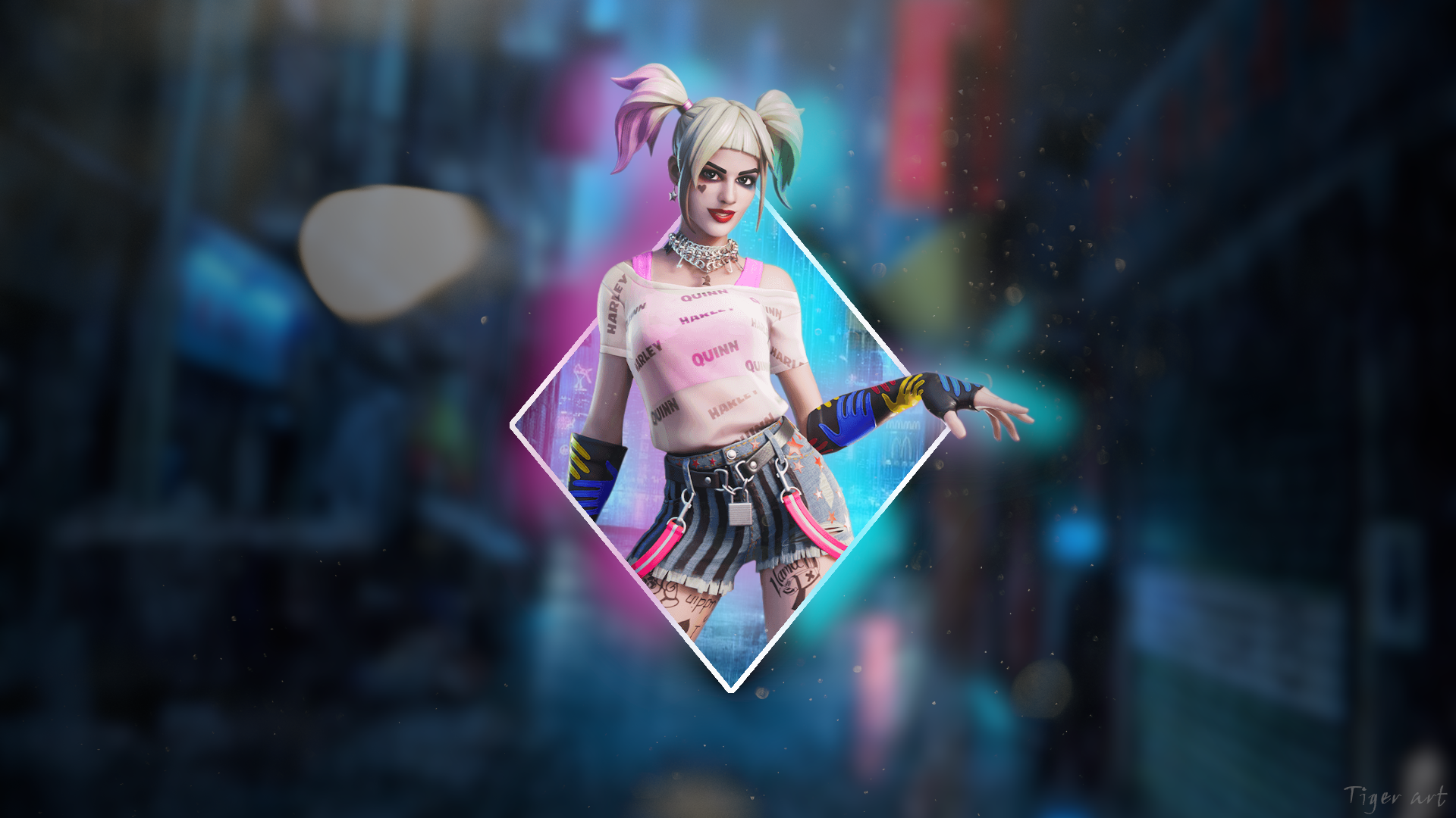 General 1920x1080 Harley Quinn Fortnite picture-in-picture video games Epic Games DC Comics