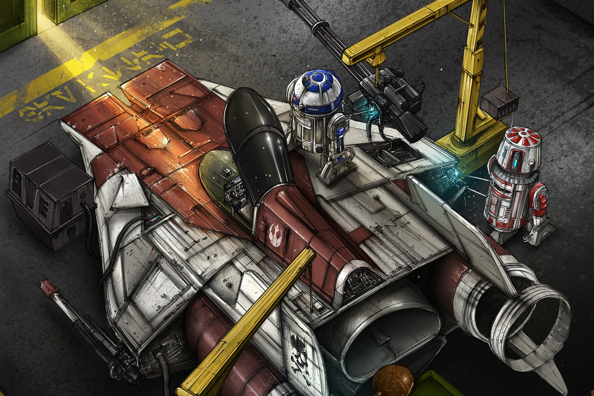 General 1920x1280 A-Wing artwork R2-D2 Star Wars Star Wars Droids Star Wars Ships spaceship vehicle