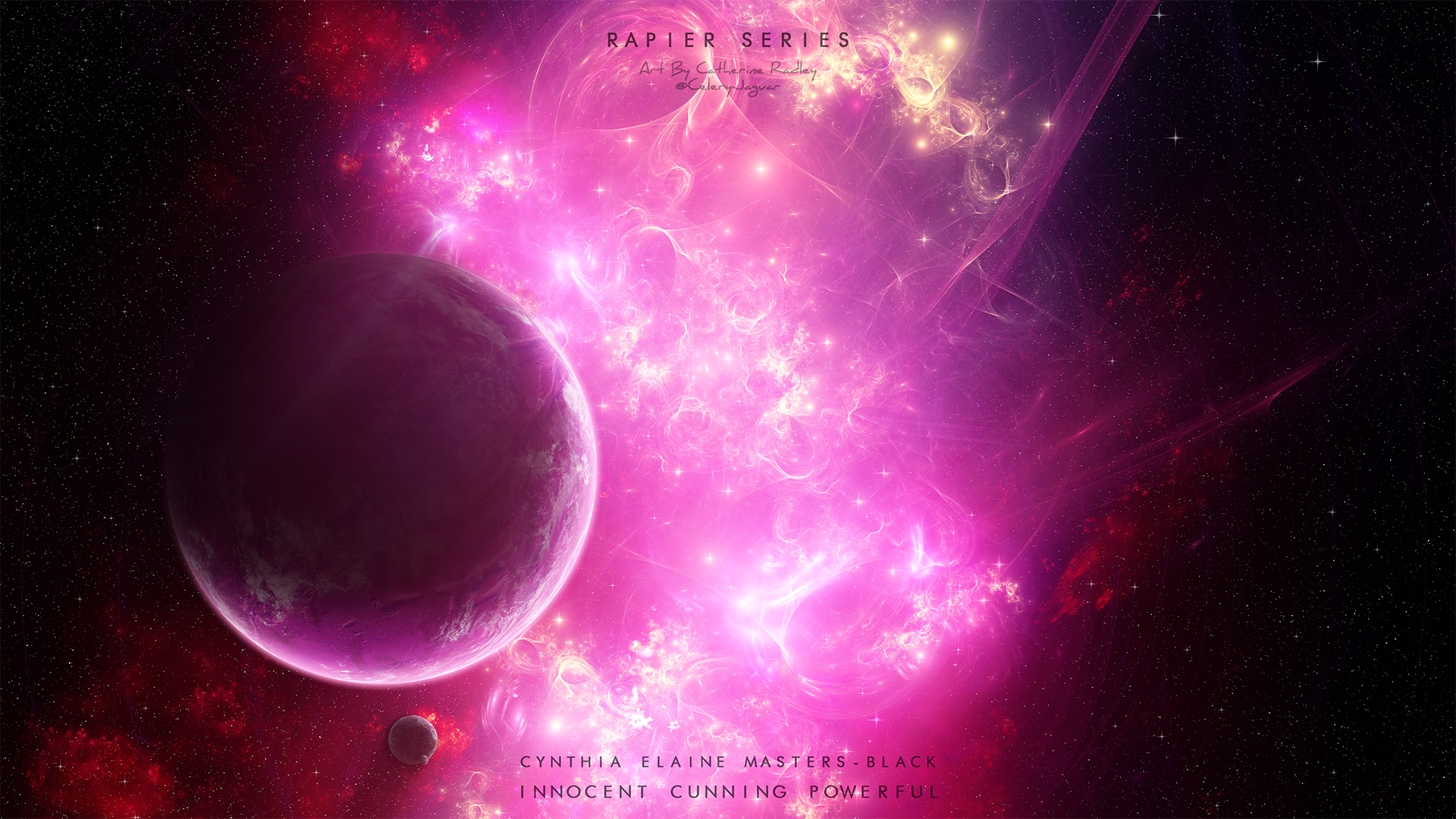 General 1920x1080 space planet pink stars universe nebula satellite