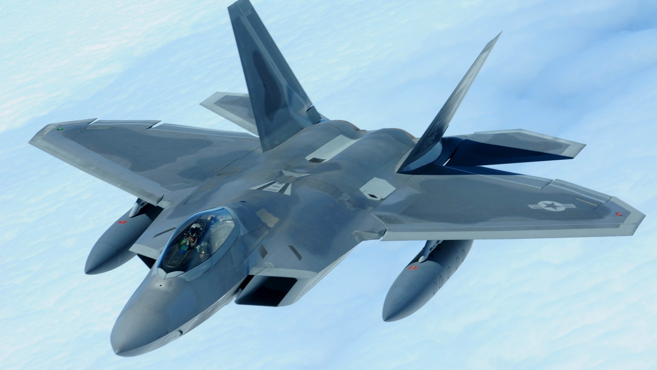 General 2560x1440 airplane aircraft F-22 Raptor US Air Force stealth military aircraft military vehicle military vehicle flying jet fighter Lockheed Martin American aircraft cyan