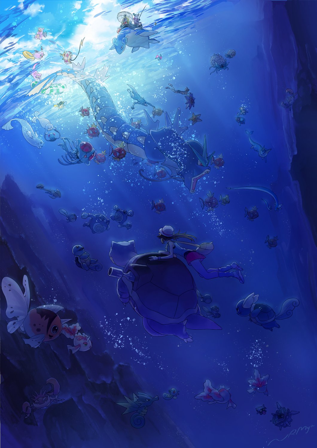 Anime 1060x1500 Pokémon Blastoise anime sea underwater