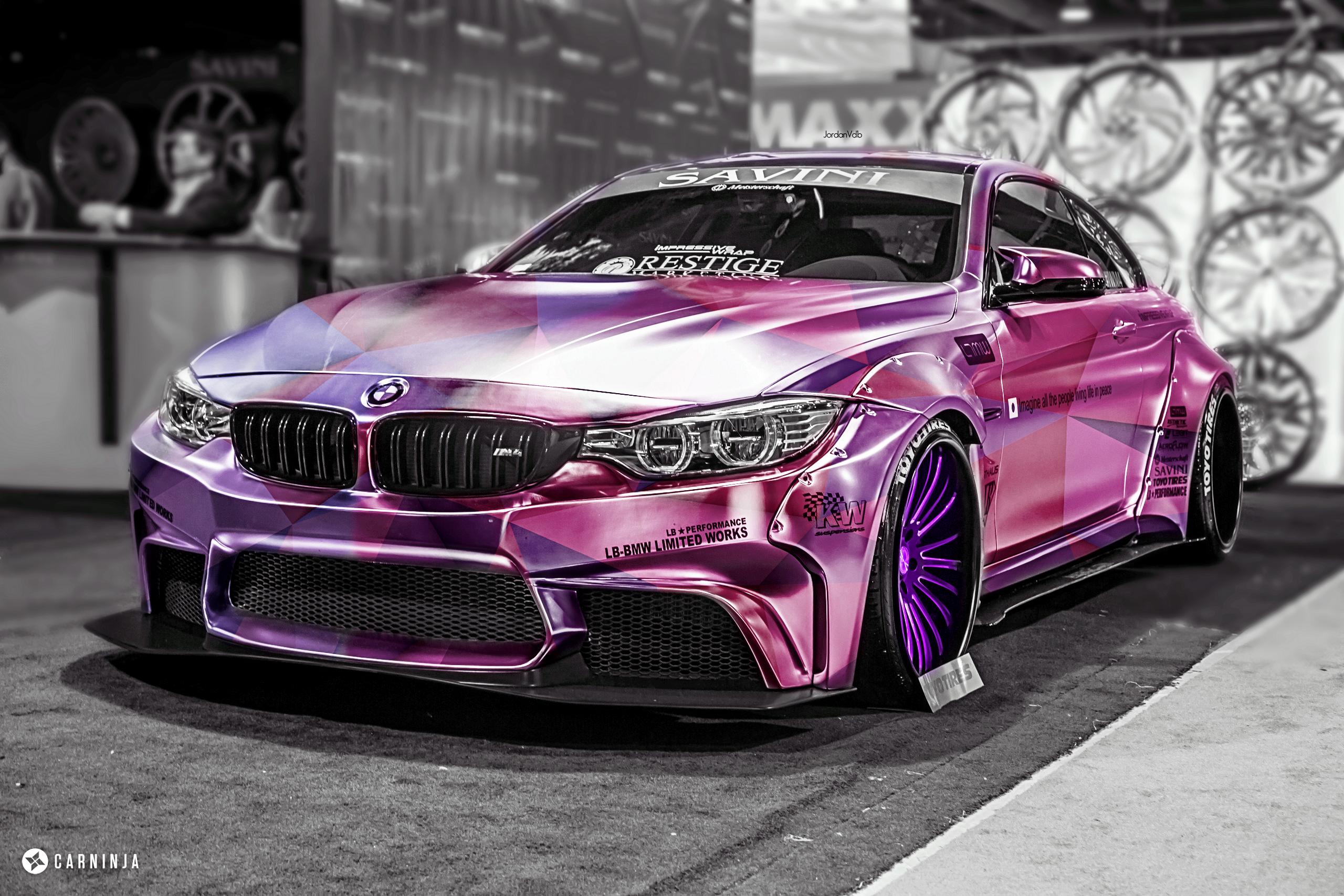 General 2560x1707 BMW photo manipulation car vehicle BMW M4 pink selective coloring BMW F80/F82/F83 colored wheels bodykit