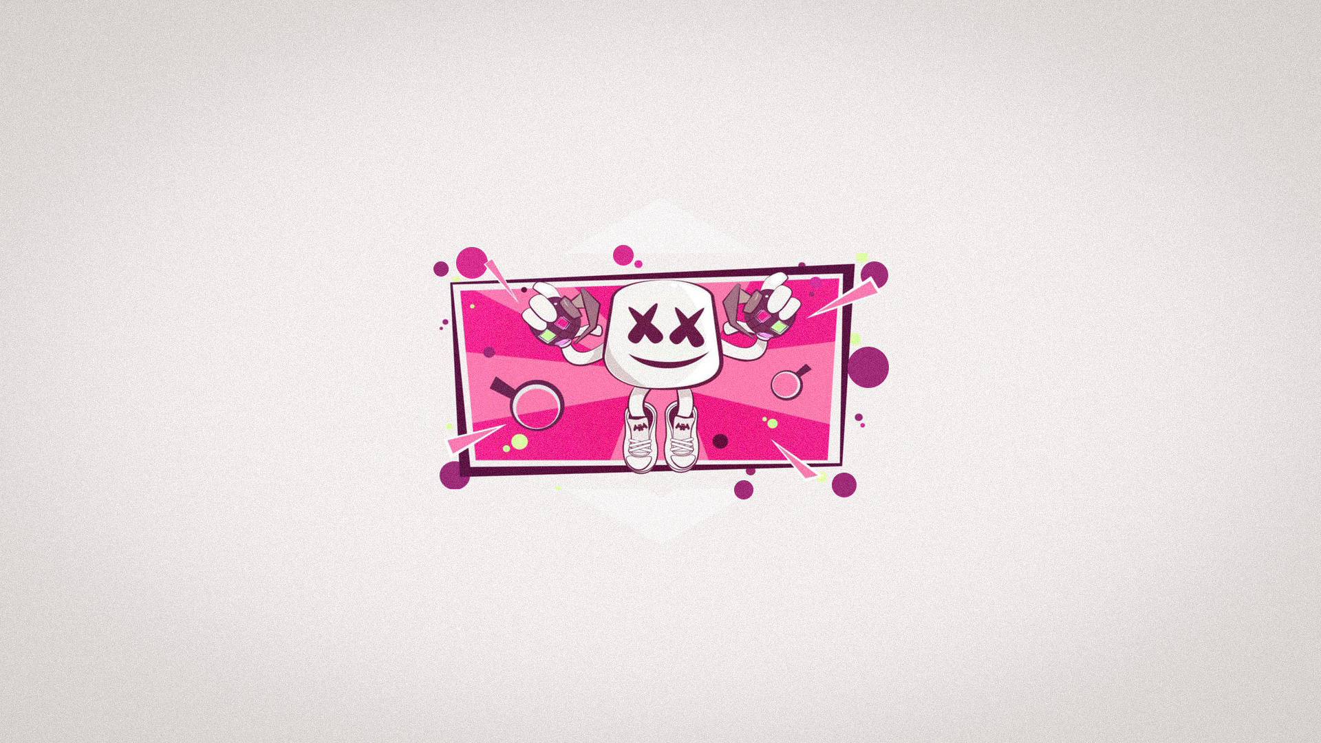 General 1920x1080 Marshmello  Fortnite concerts Marshmallow Man pink clouds white