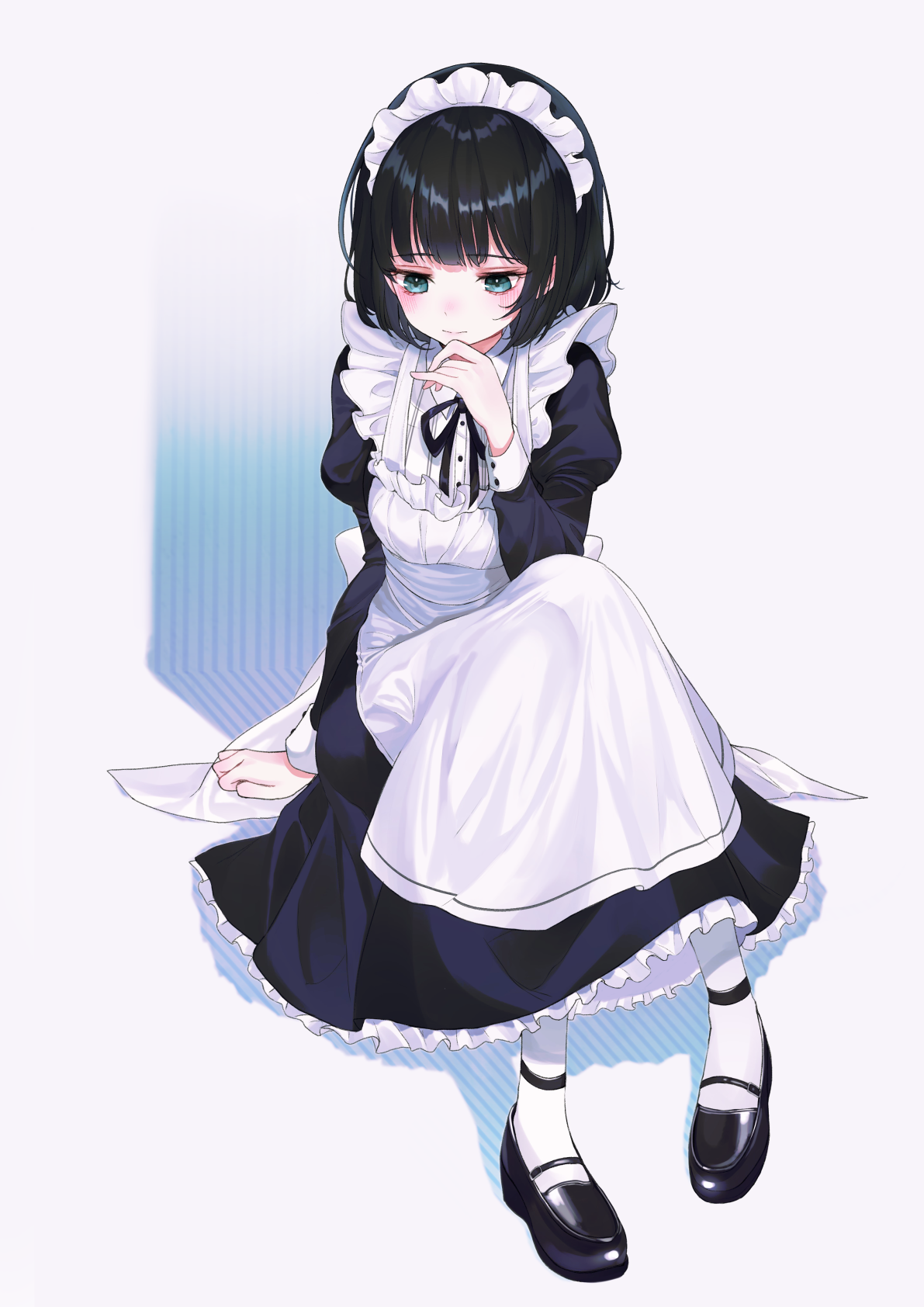 Anime 1191x1684 anime anime girls dark hair maid original characters