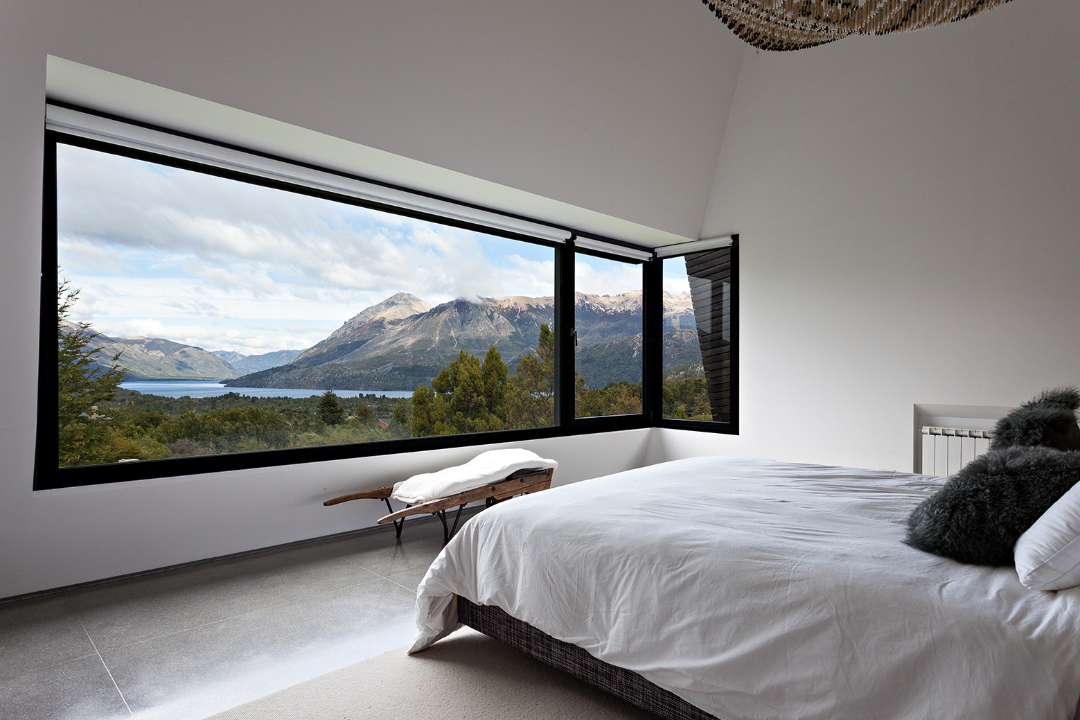 General 1559x1039 bed bedroom interior interior design modern lake mountains