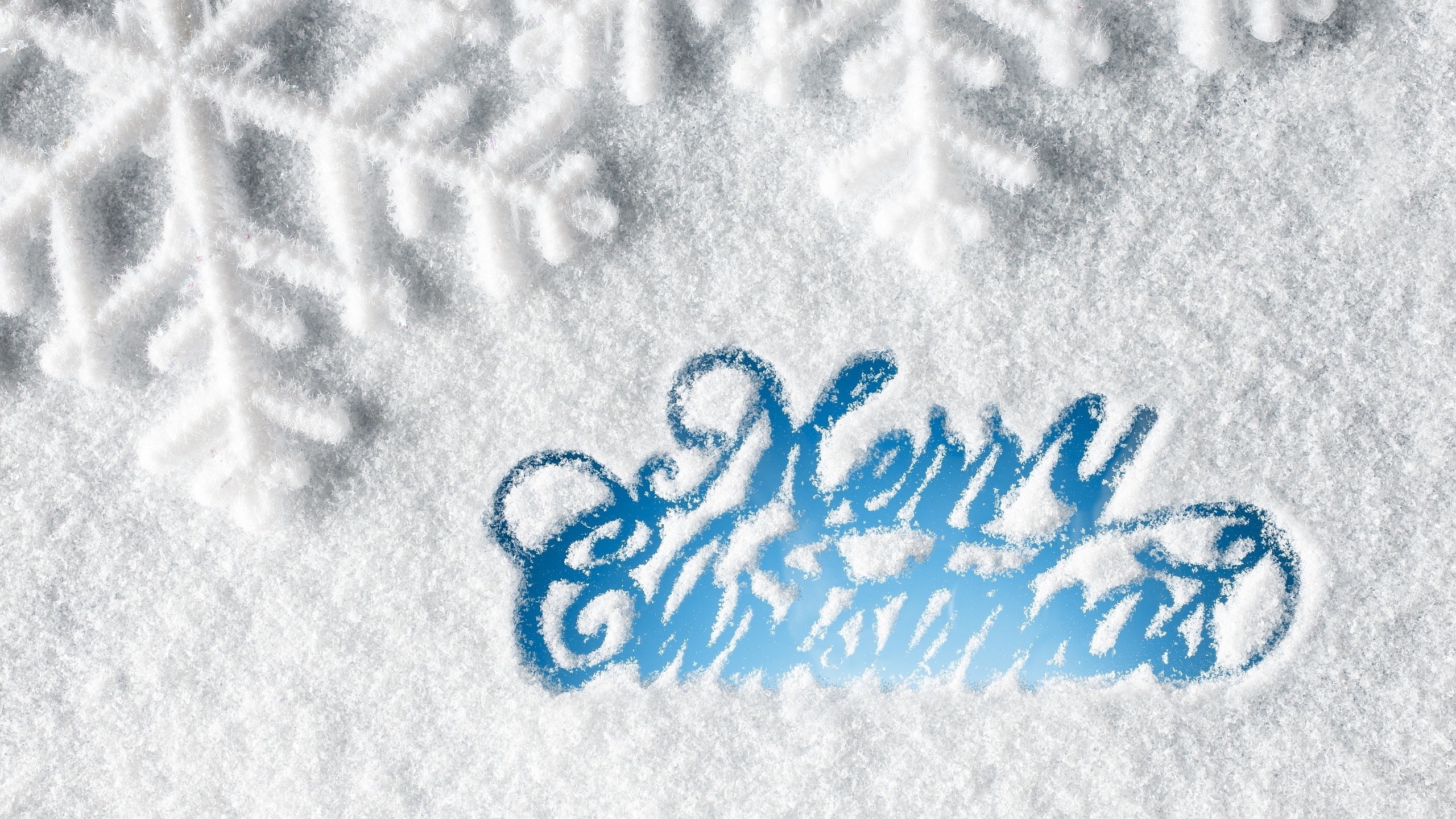 General 2560x1440 Christmas snow text holiday
