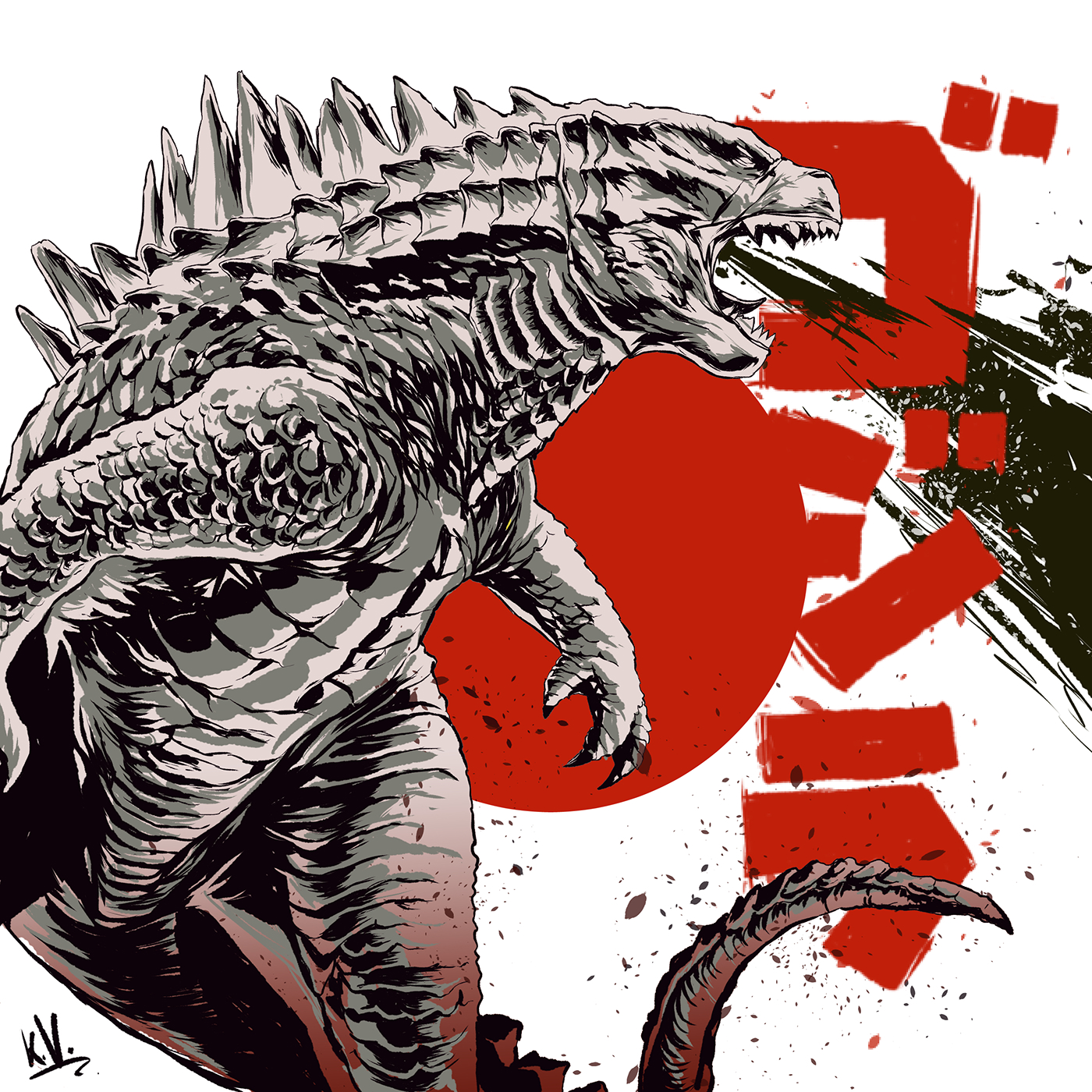 General 1400x1400 Godzilla artwork kaiju fan art movies