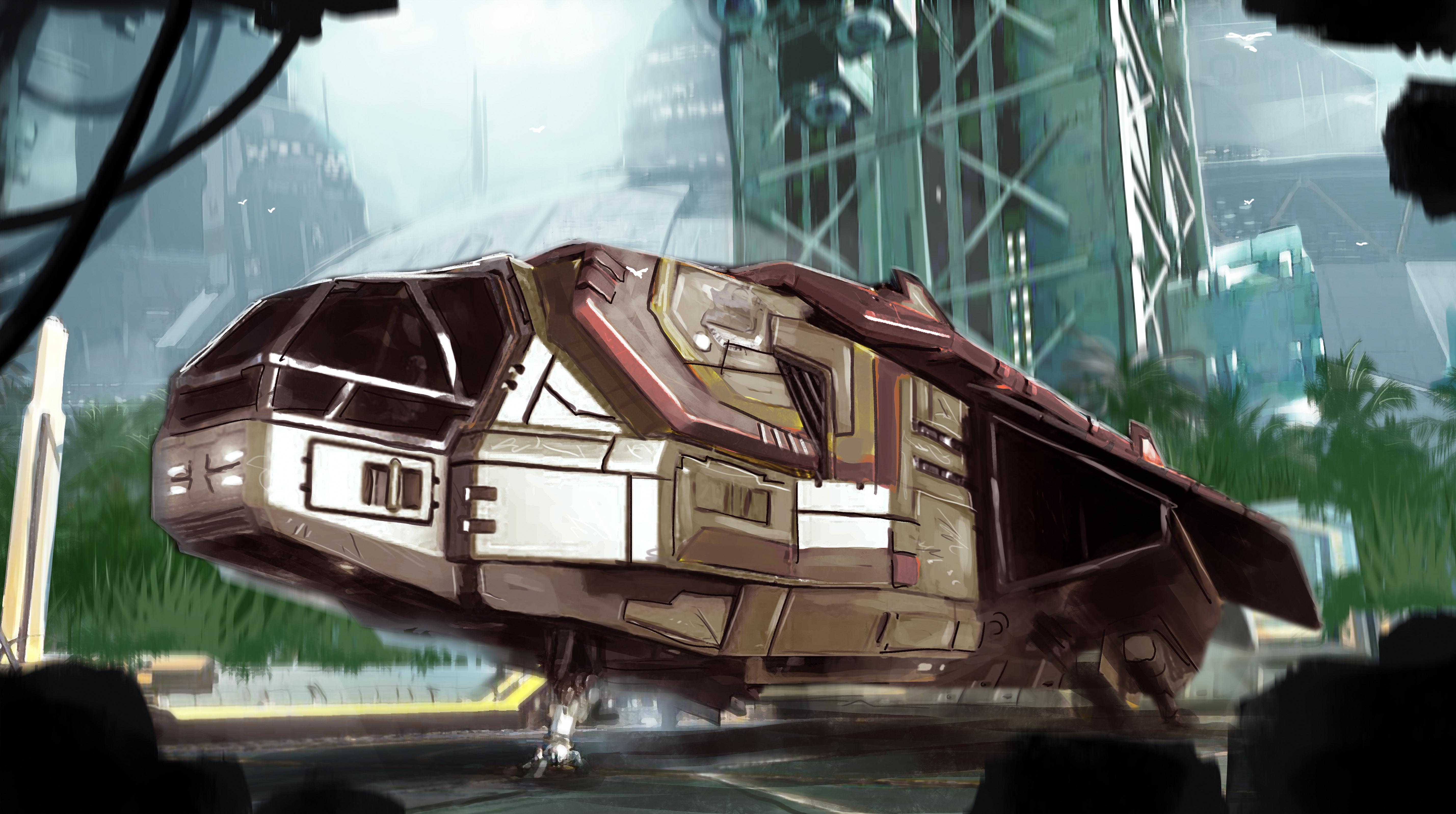 General 5714x3194 Elite: Dangerous science fiction PC gaming vehicle video game art Kev-Art digital art