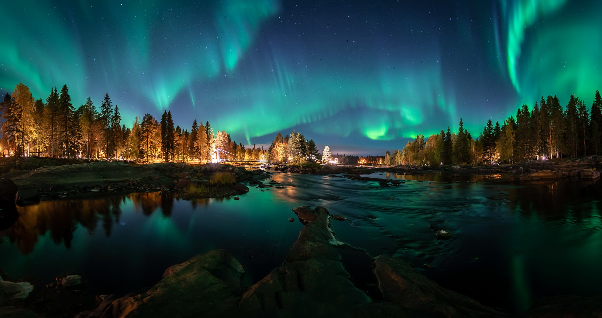 General 2048x1085 nature sky dark Finland outdoors aurorae night