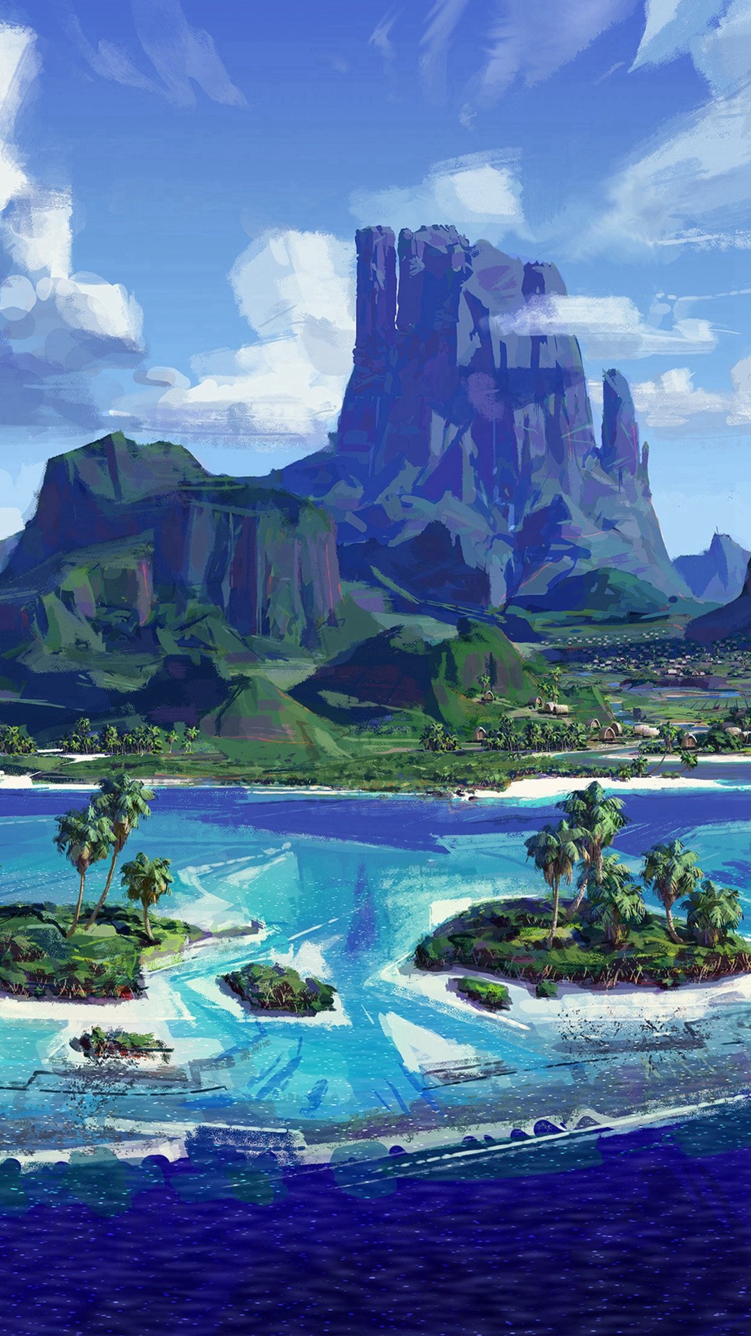 Anime 1080x1920 anime sea sky island portrait display landscape