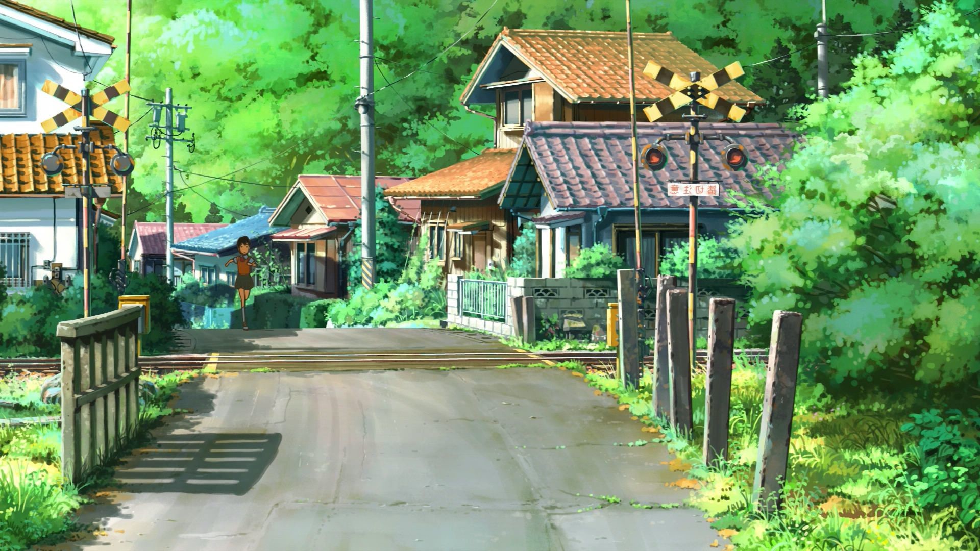 Anime 1920x1080 anime landscape railway crossing