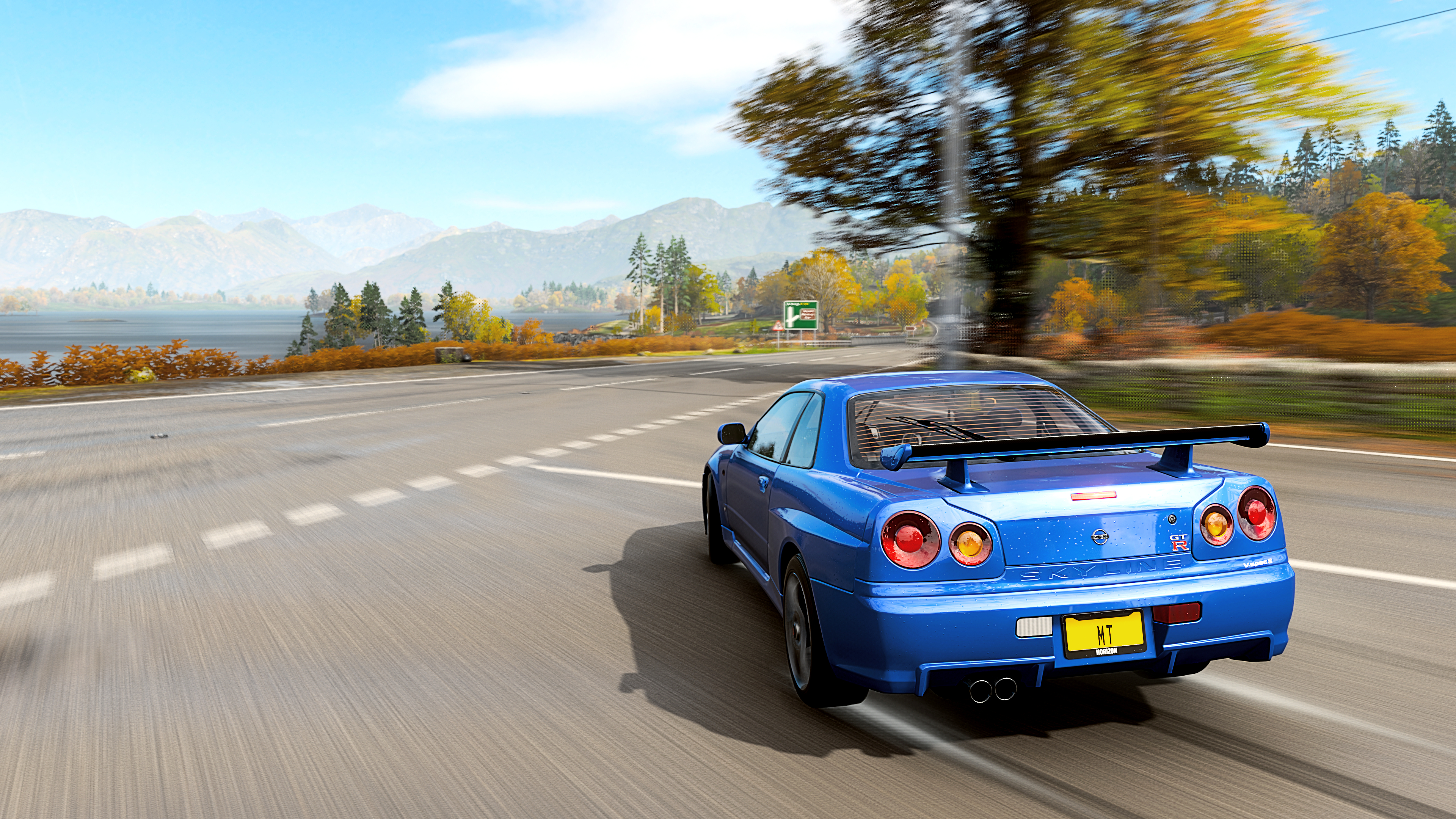 General 3840x2160 Forza Horizon 4 video games Nissan car vehicle blue cars Nissan Skyline Nissan Skyline R34